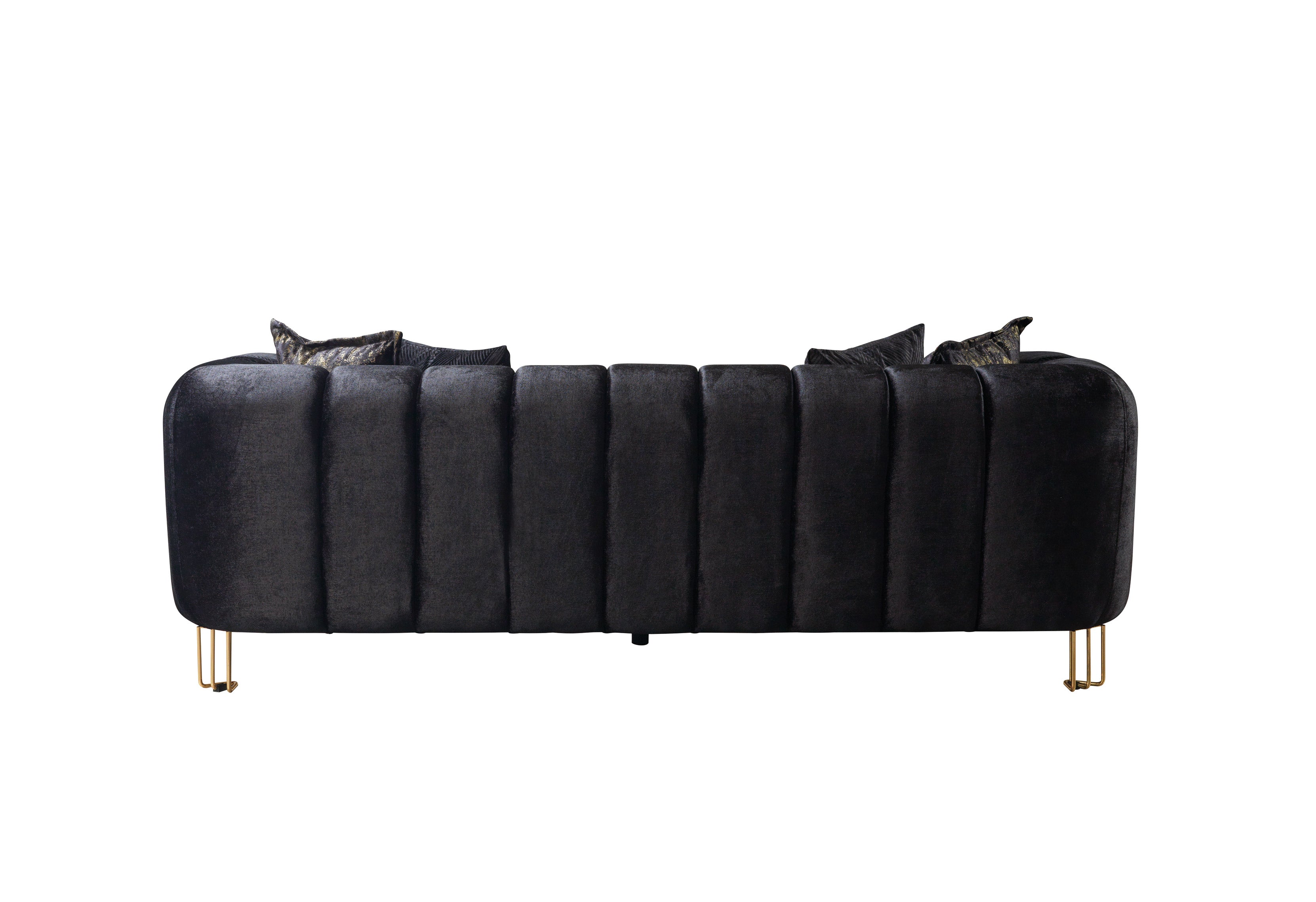 Santana Black Velvet Sofa, view 6