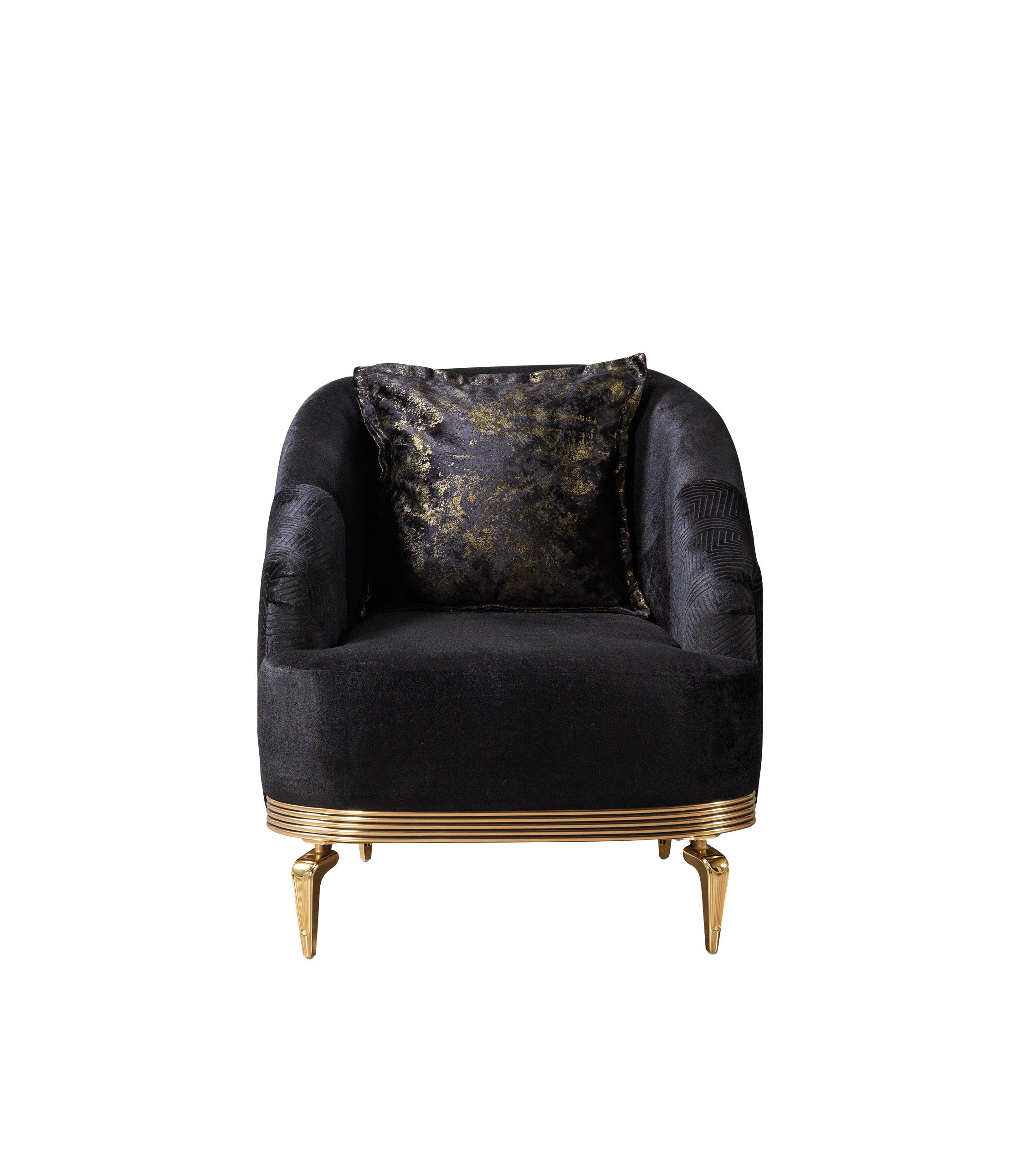 Santana Black Velvet Chair, view 4