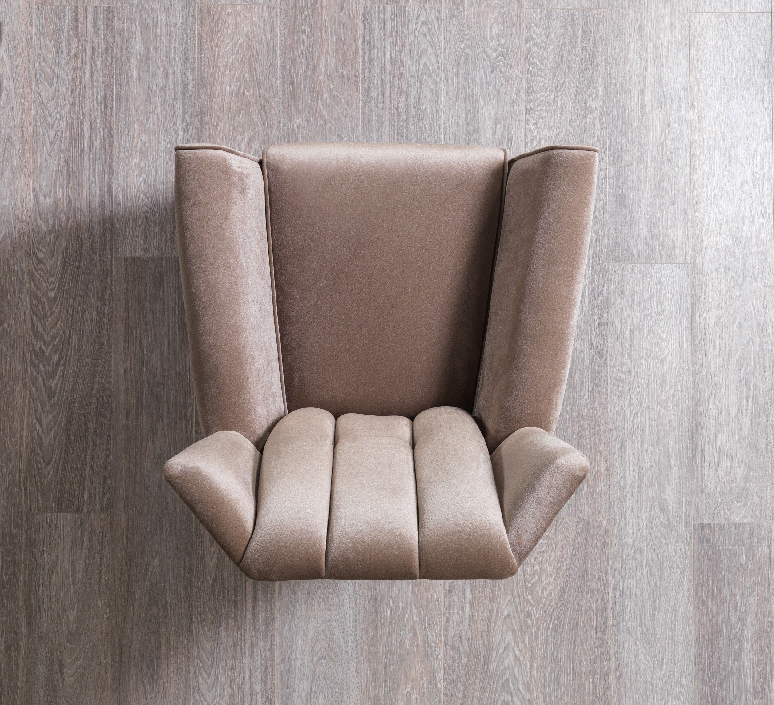Merida Coffee Velvet Chair, view 4