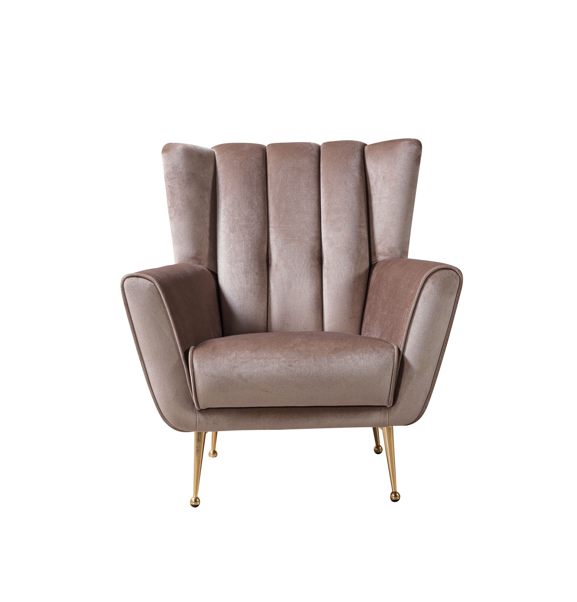 Merida Coffee Velvet Chair, view 3