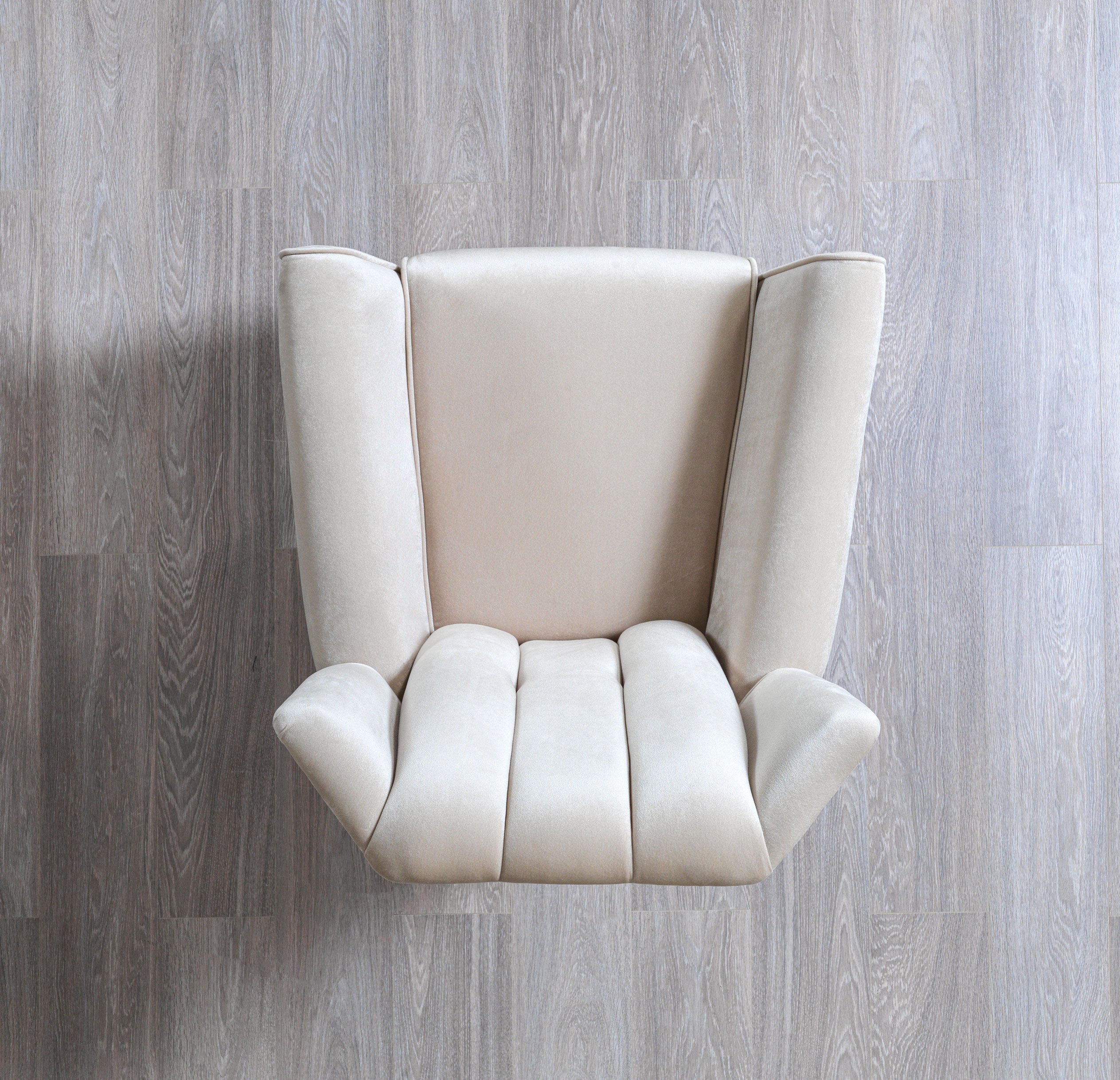 Merida Ivory Velvet Chair, view 4