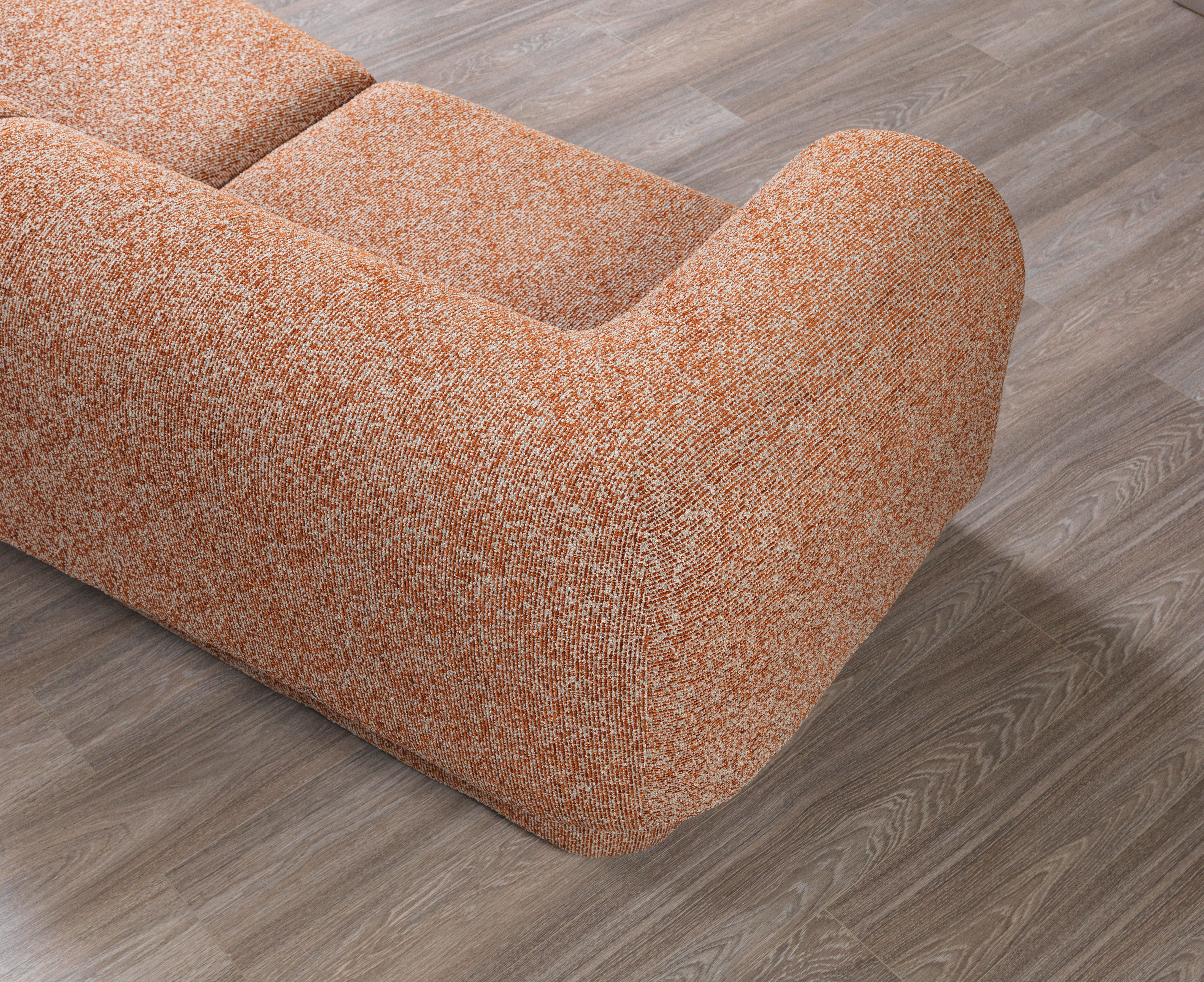 Lena Orange Boucle 3-Piece Curved Sectional, view 9