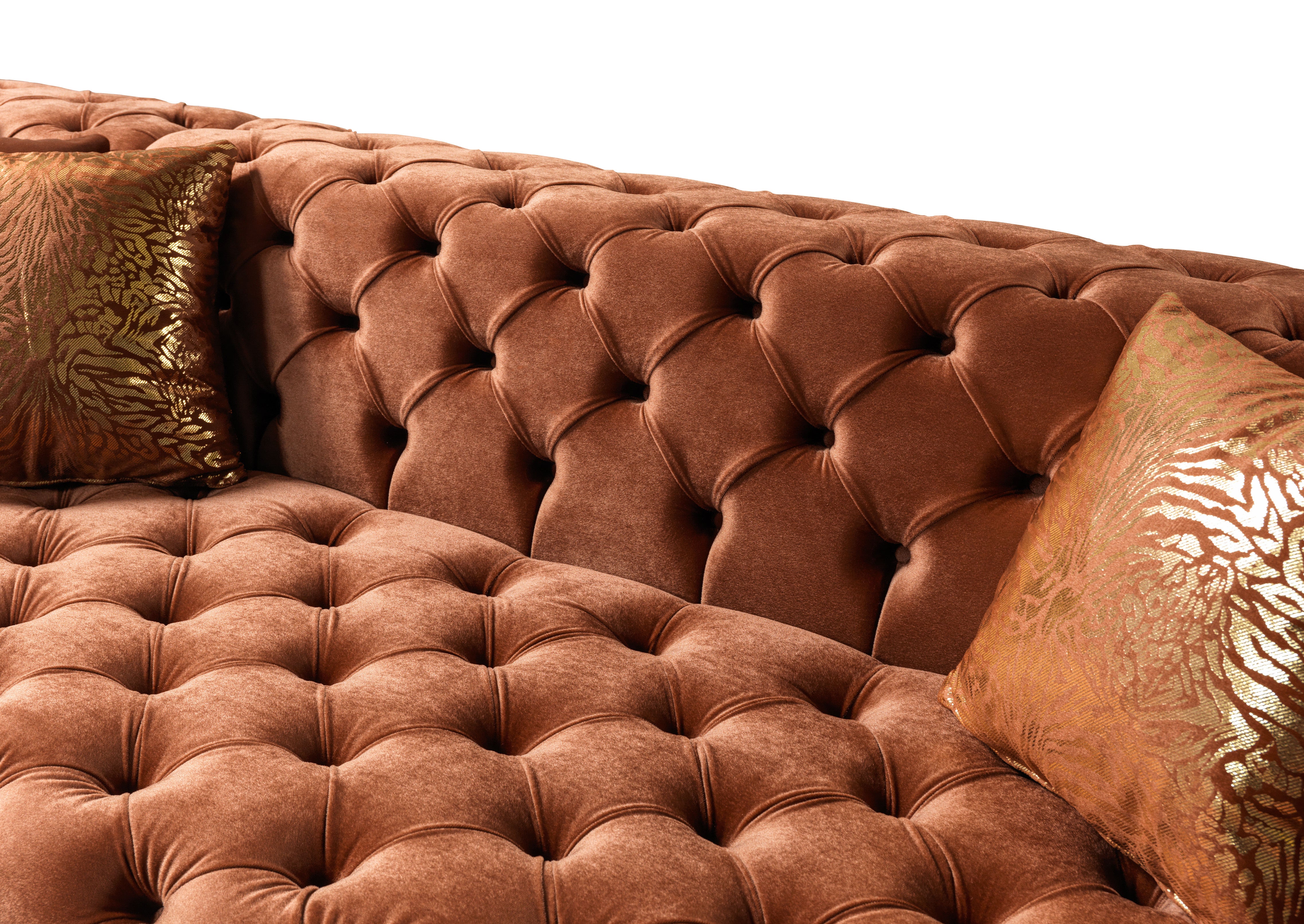Neva Orange Velvet Double Chaise Sectional, view 10