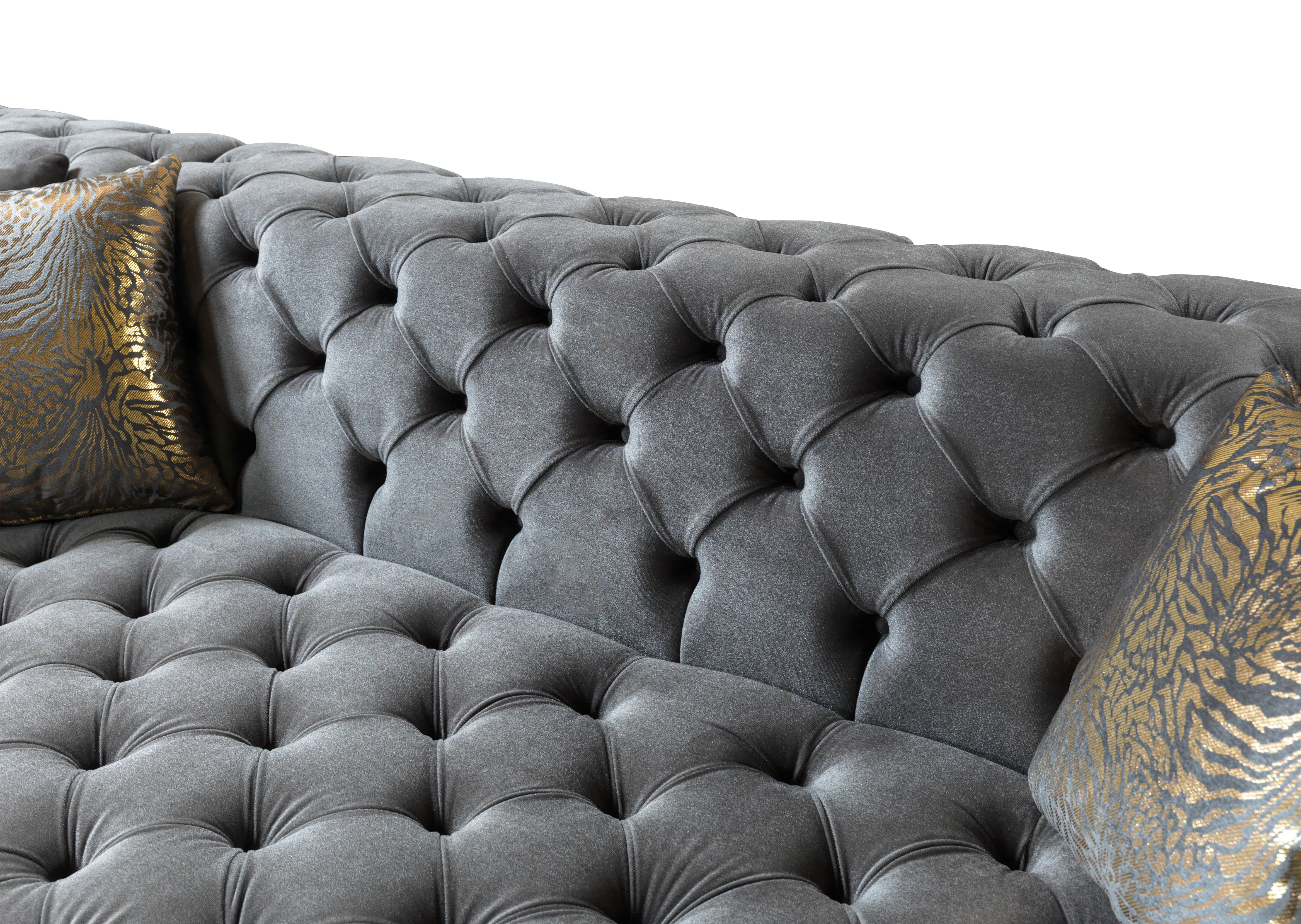 Neva Gray Velvet Double Chaise Sectional, view 7