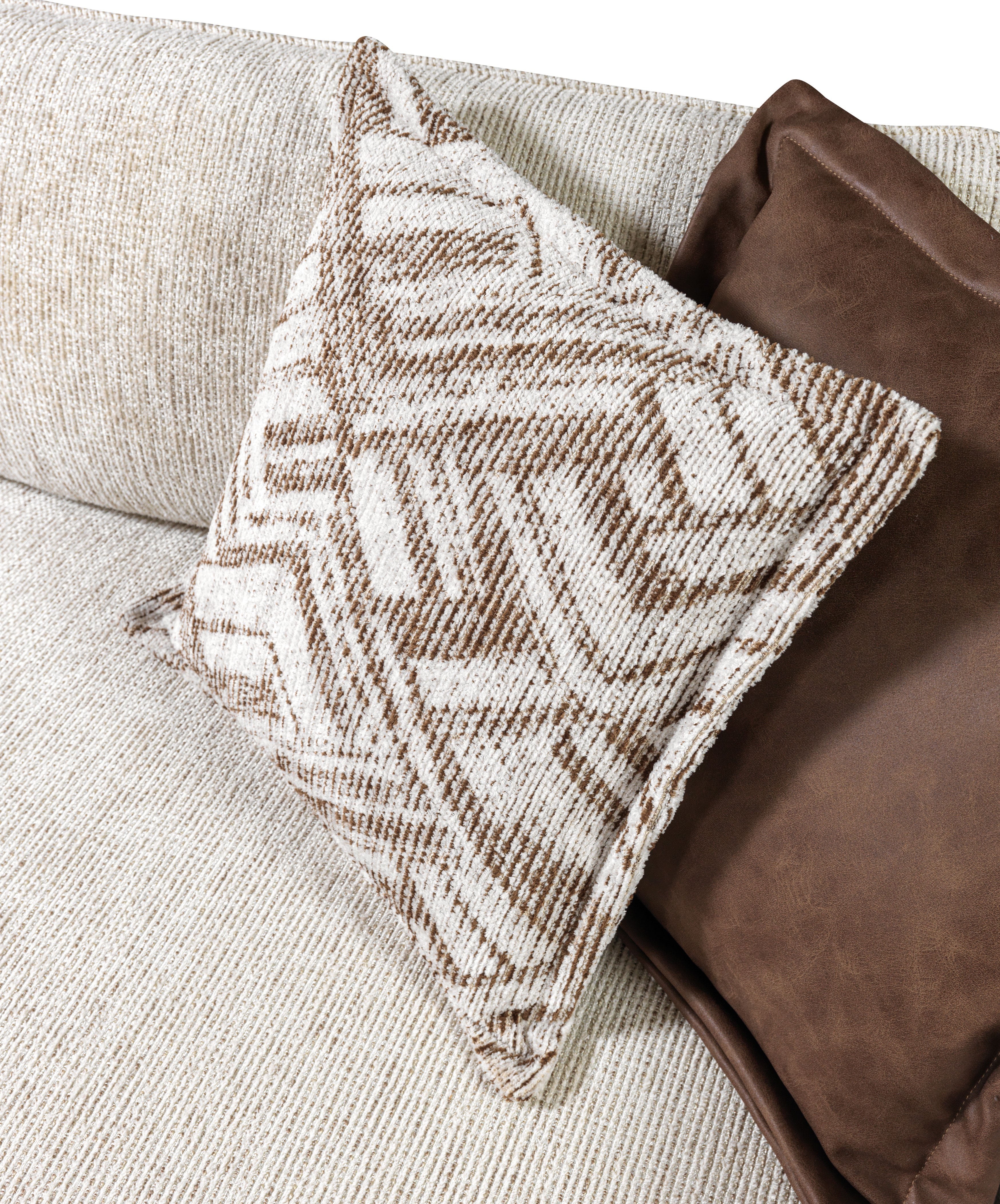 Dylan Ivory Linen 3-Piece Curved Sectional with Ottoman, view 8