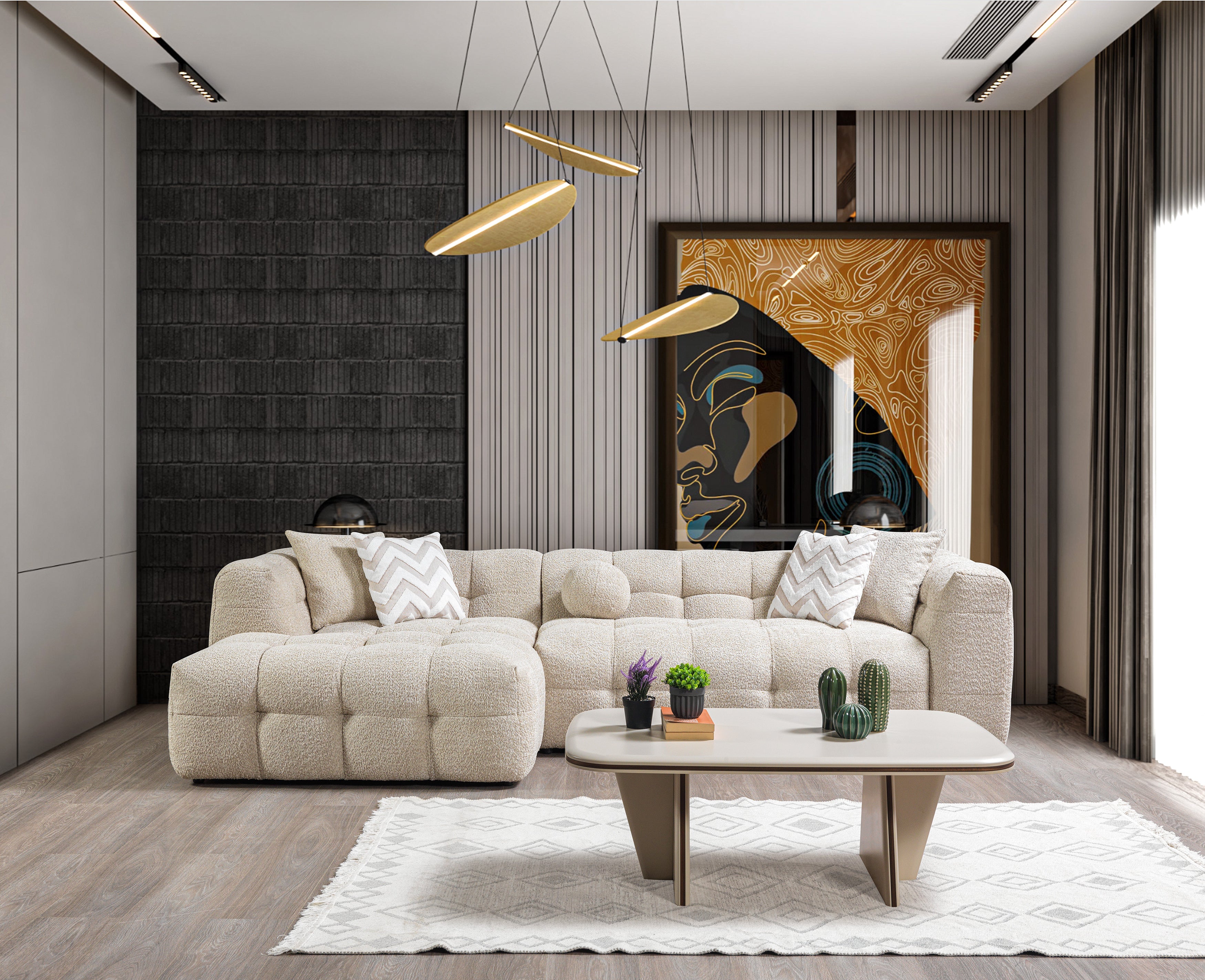 Ivy Sand Boucle LAF Sectional