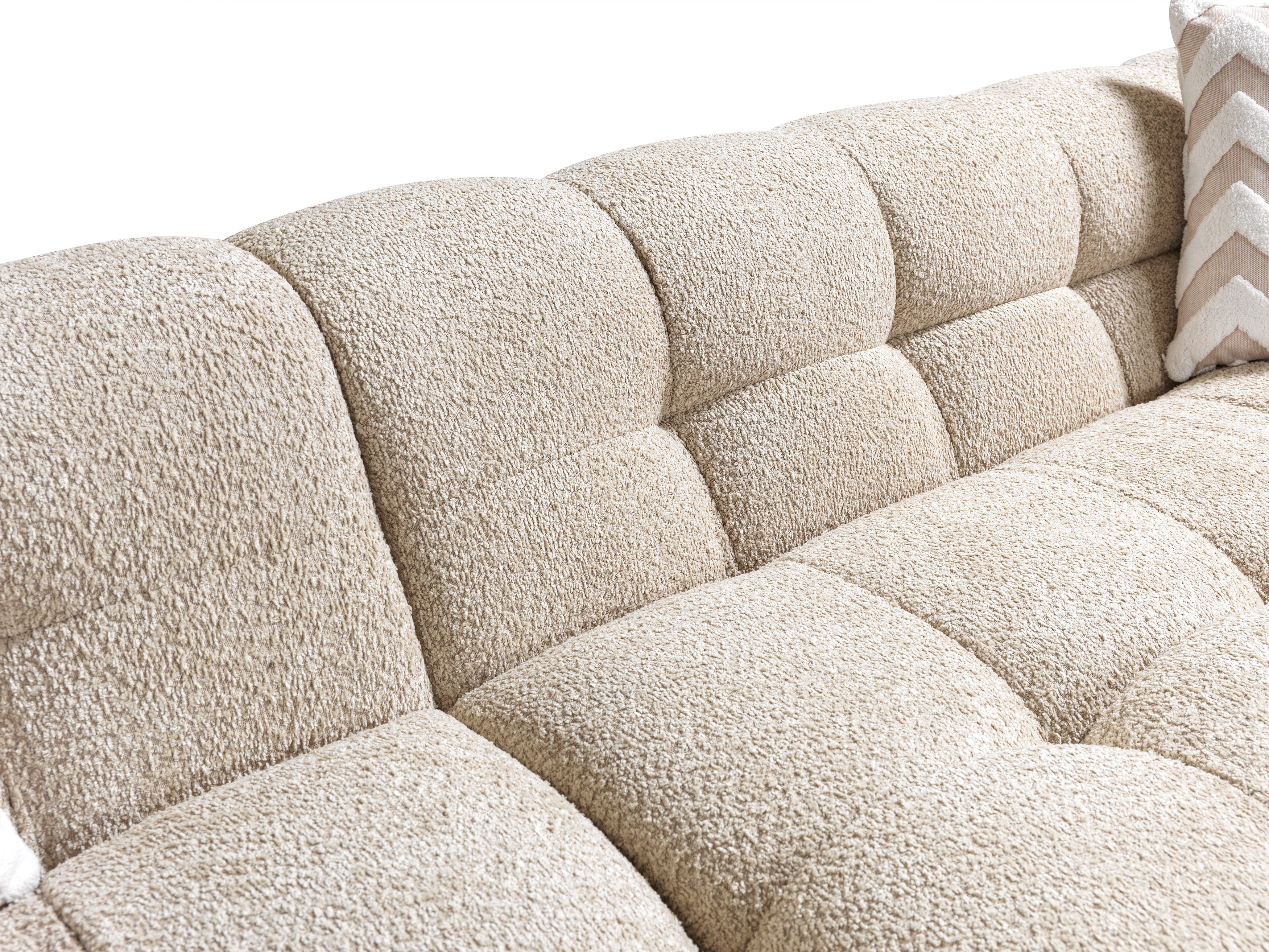 Ivy Sand Boucle LAF Sectional, view 8
