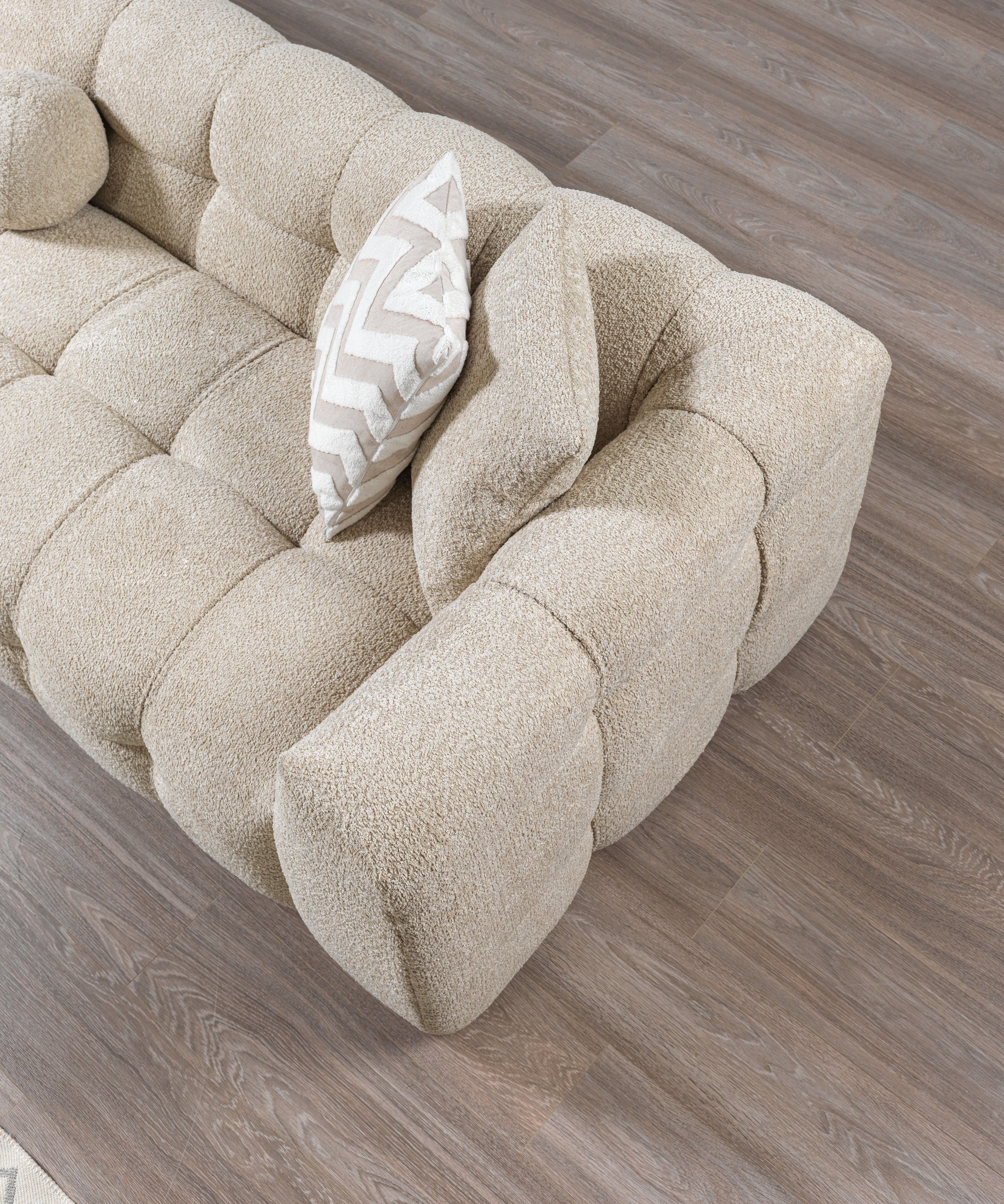 Ivy Sand Boucle LAF Sectional, view 6