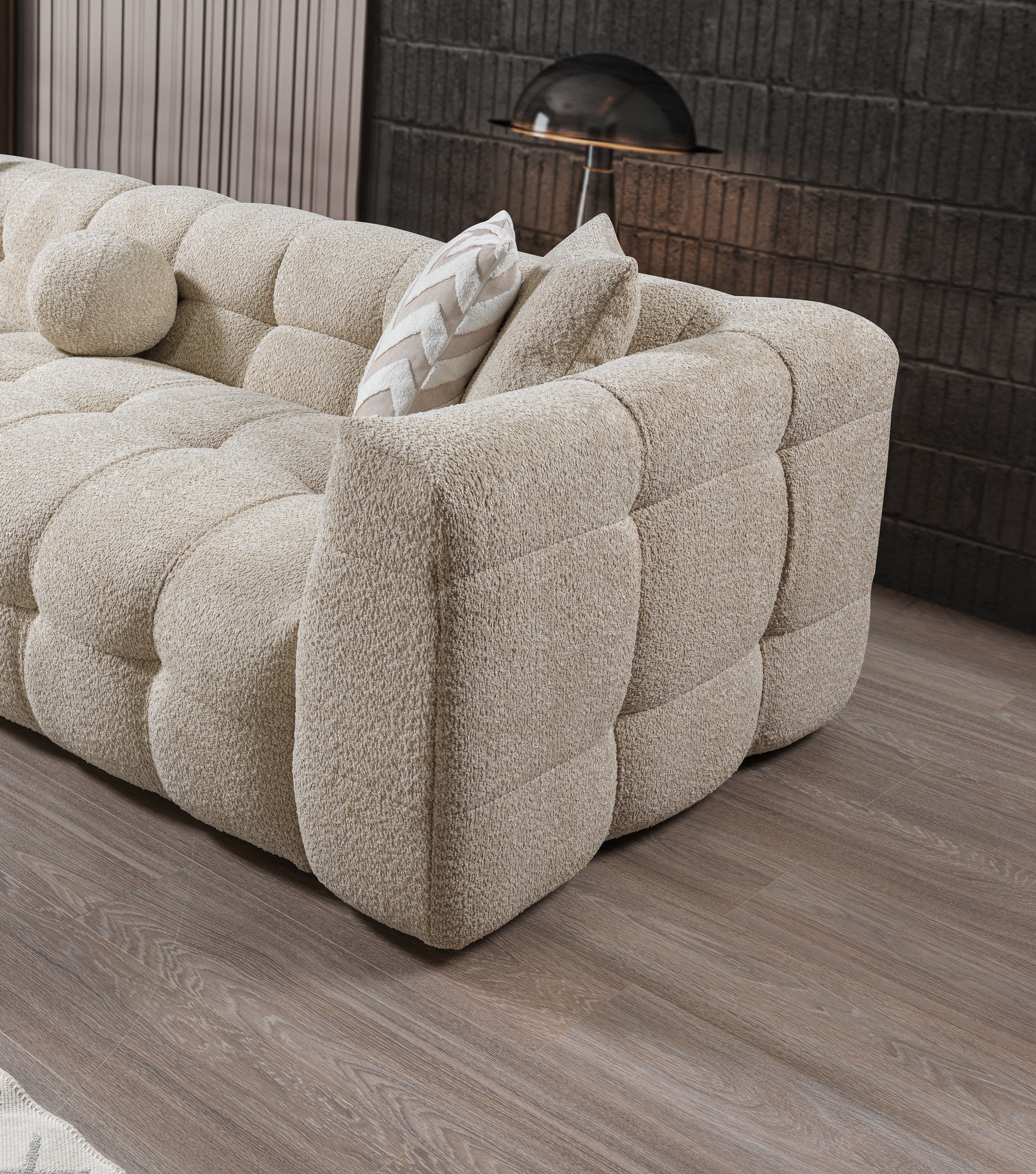 Ivy Sand Boucle LAF Sectional, view 9