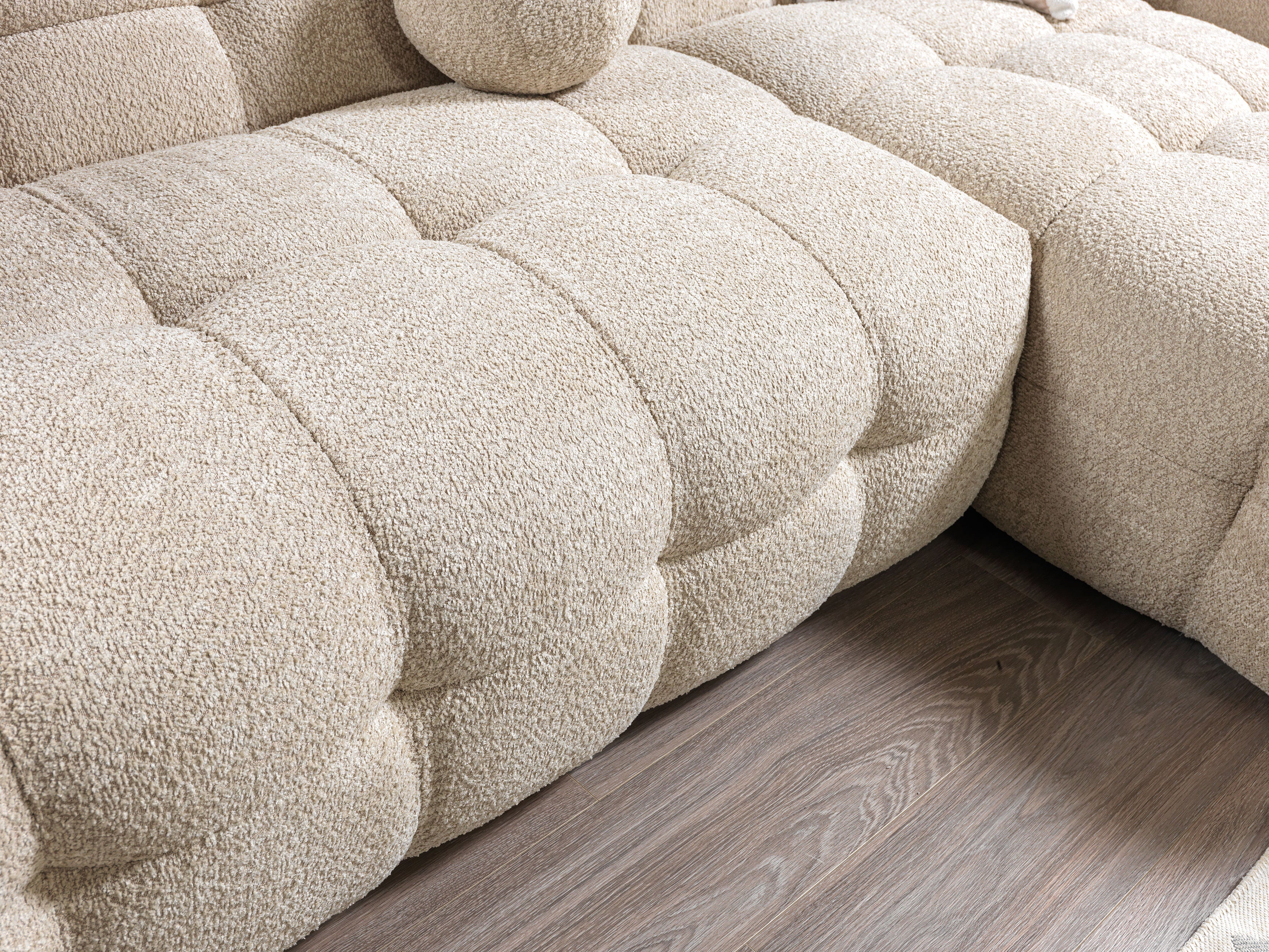 Ivy Sand Boucle RAF Sectional, view 9