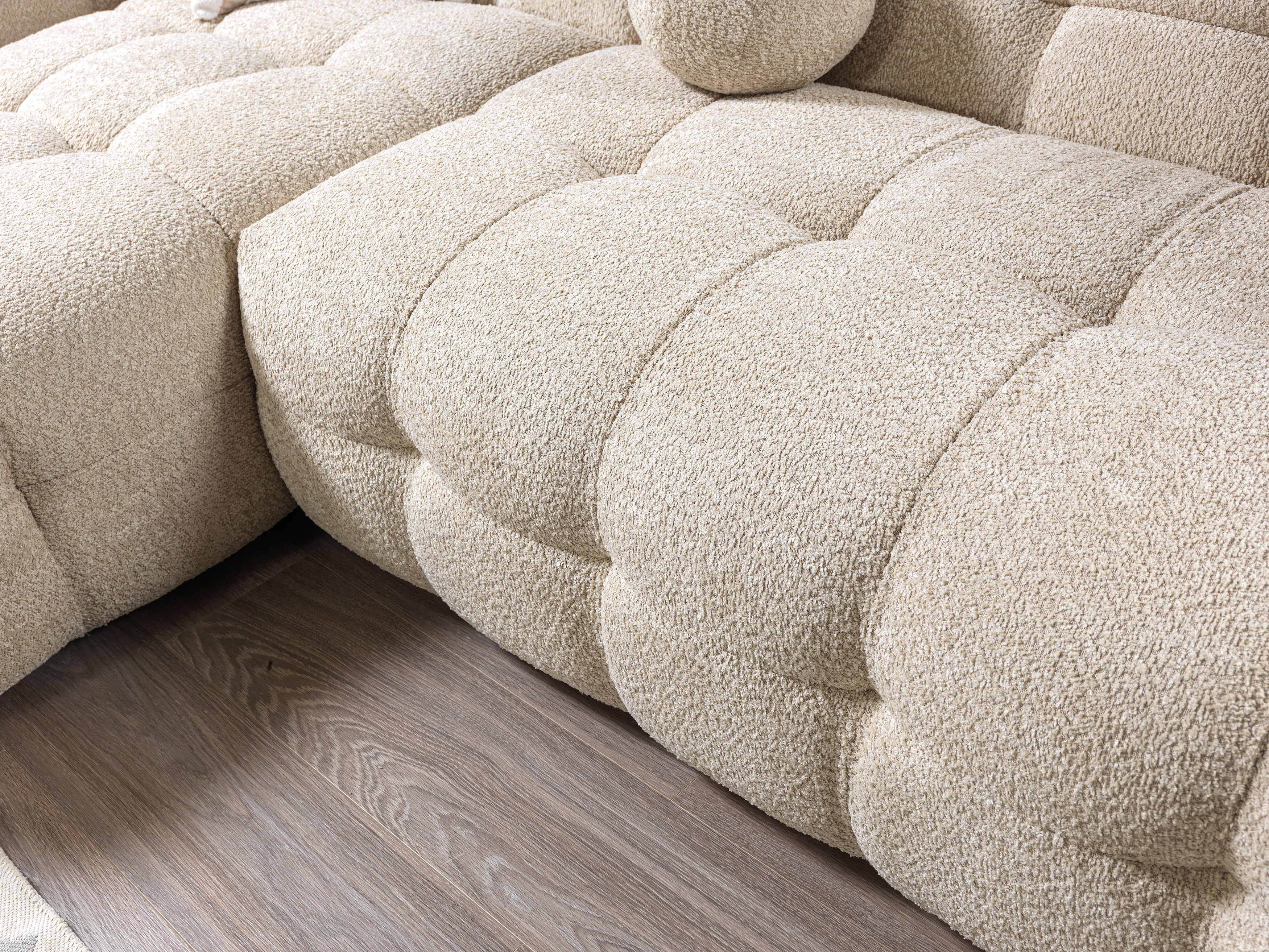Ivy Sand Boucle LAF Sectional, view 7