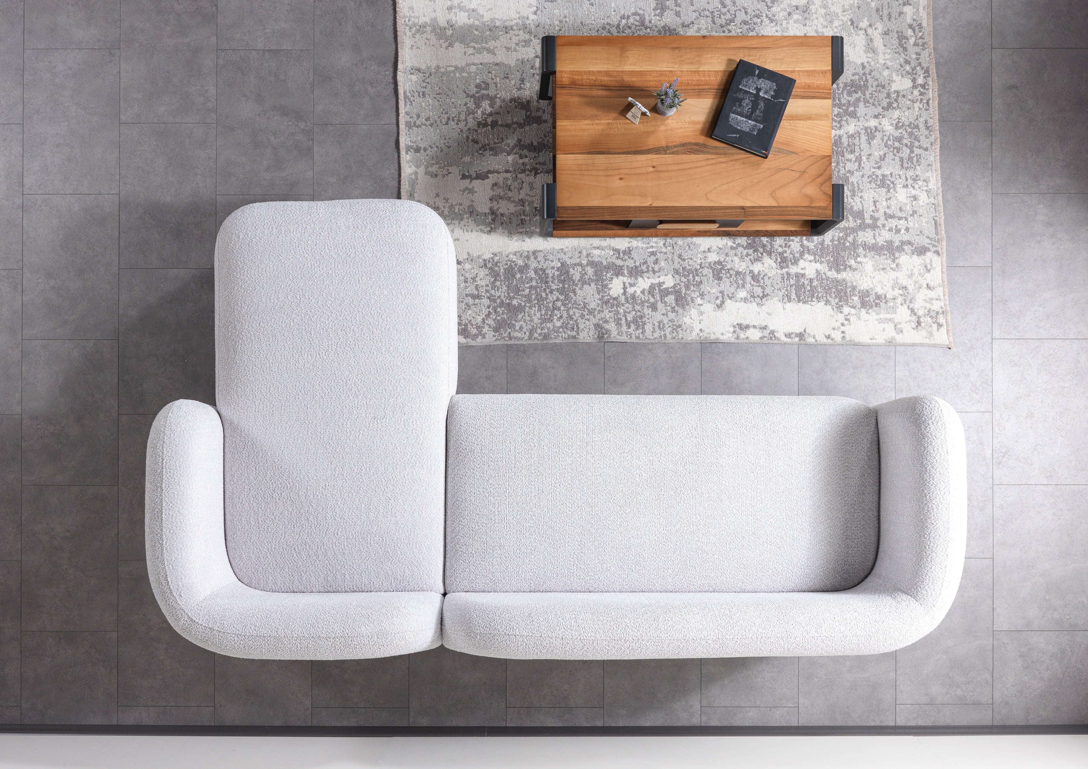Liva Gray Boucle RAF Sectional, view 6