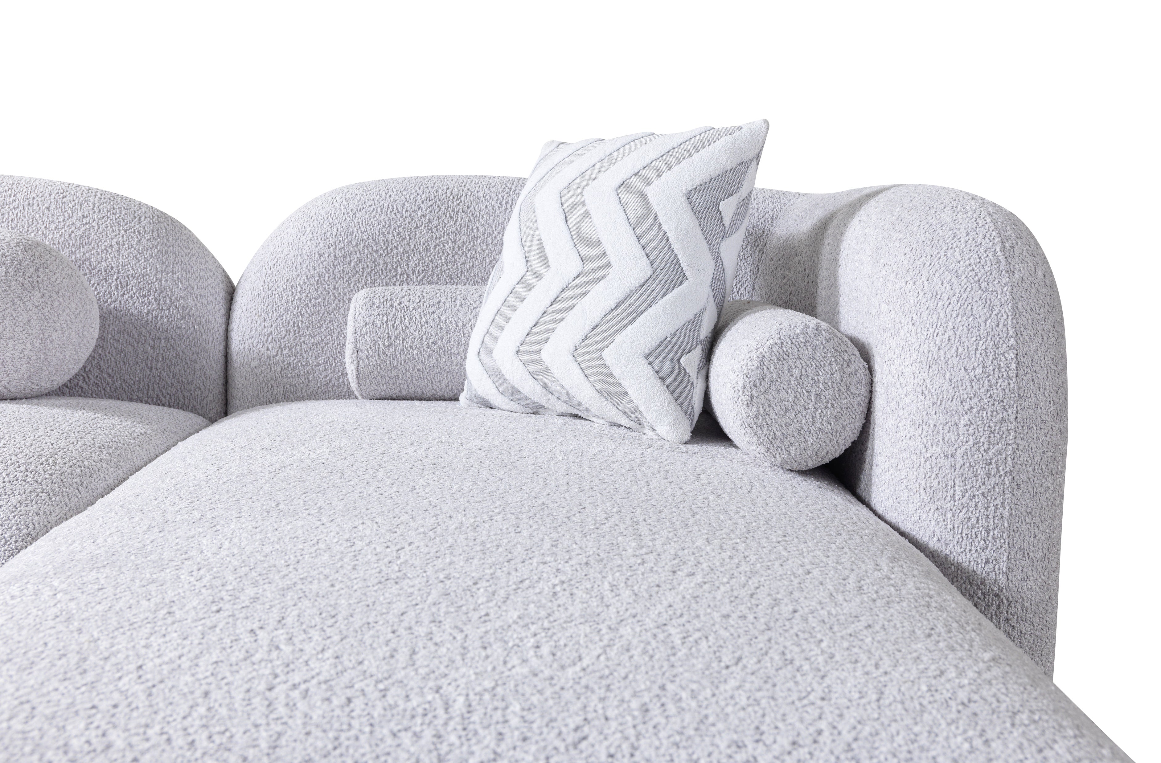 Liva Gray Boucle RAF Sectional, view 9