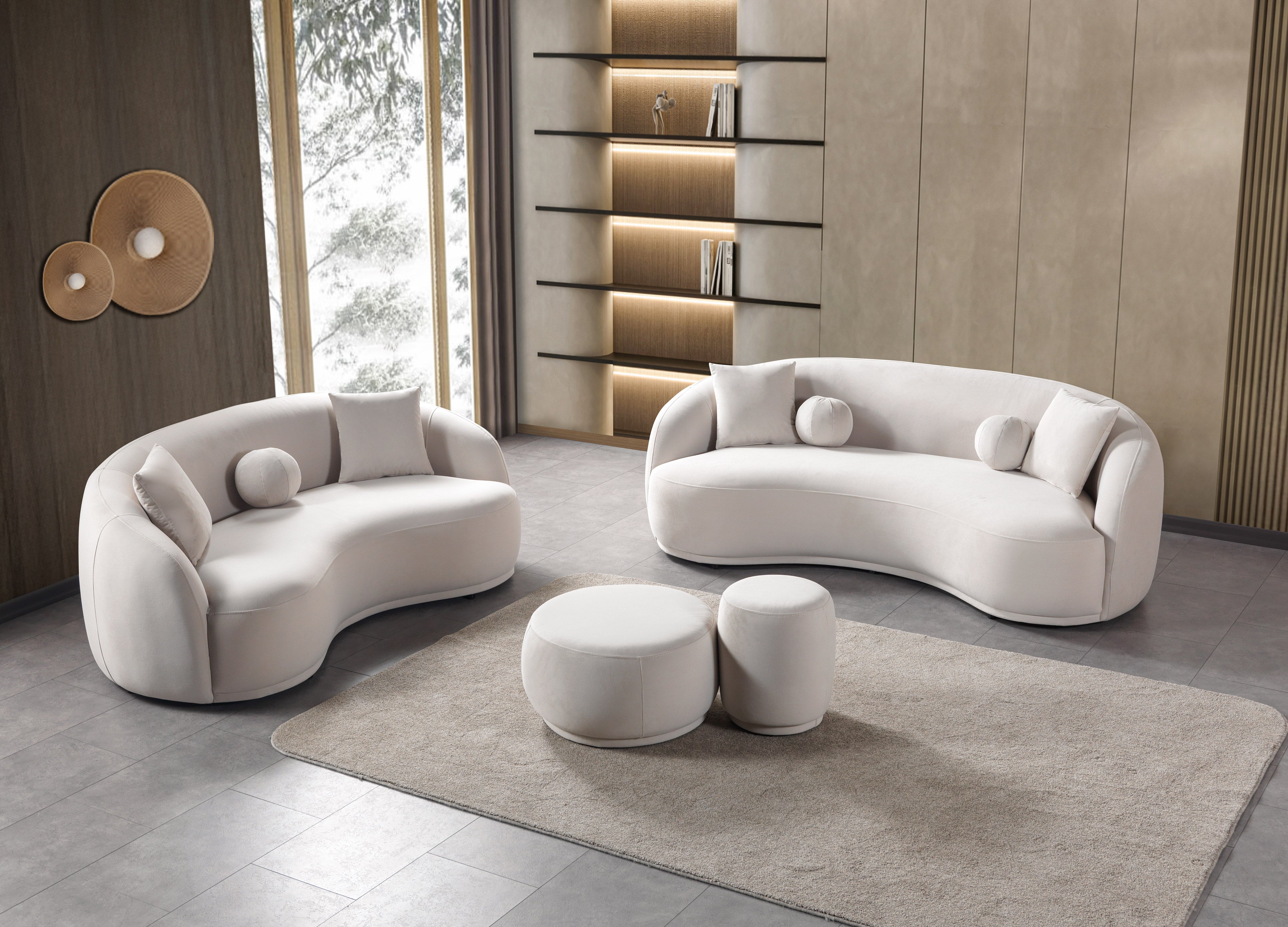 Bonita Ivory Velvet Sofa, view 5