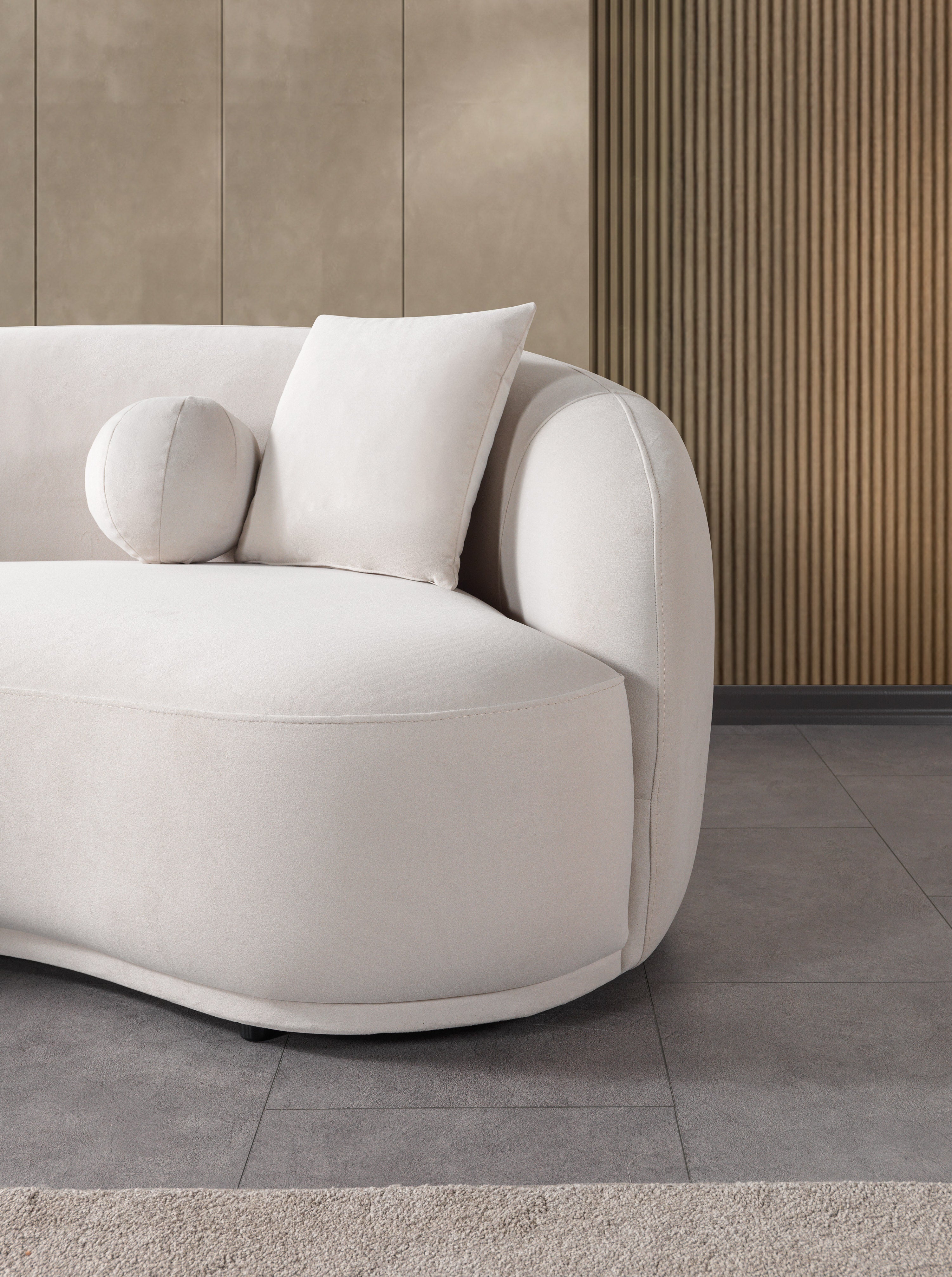 Bonita Ivory Velvet Sofa and Loveseat Set, view 9