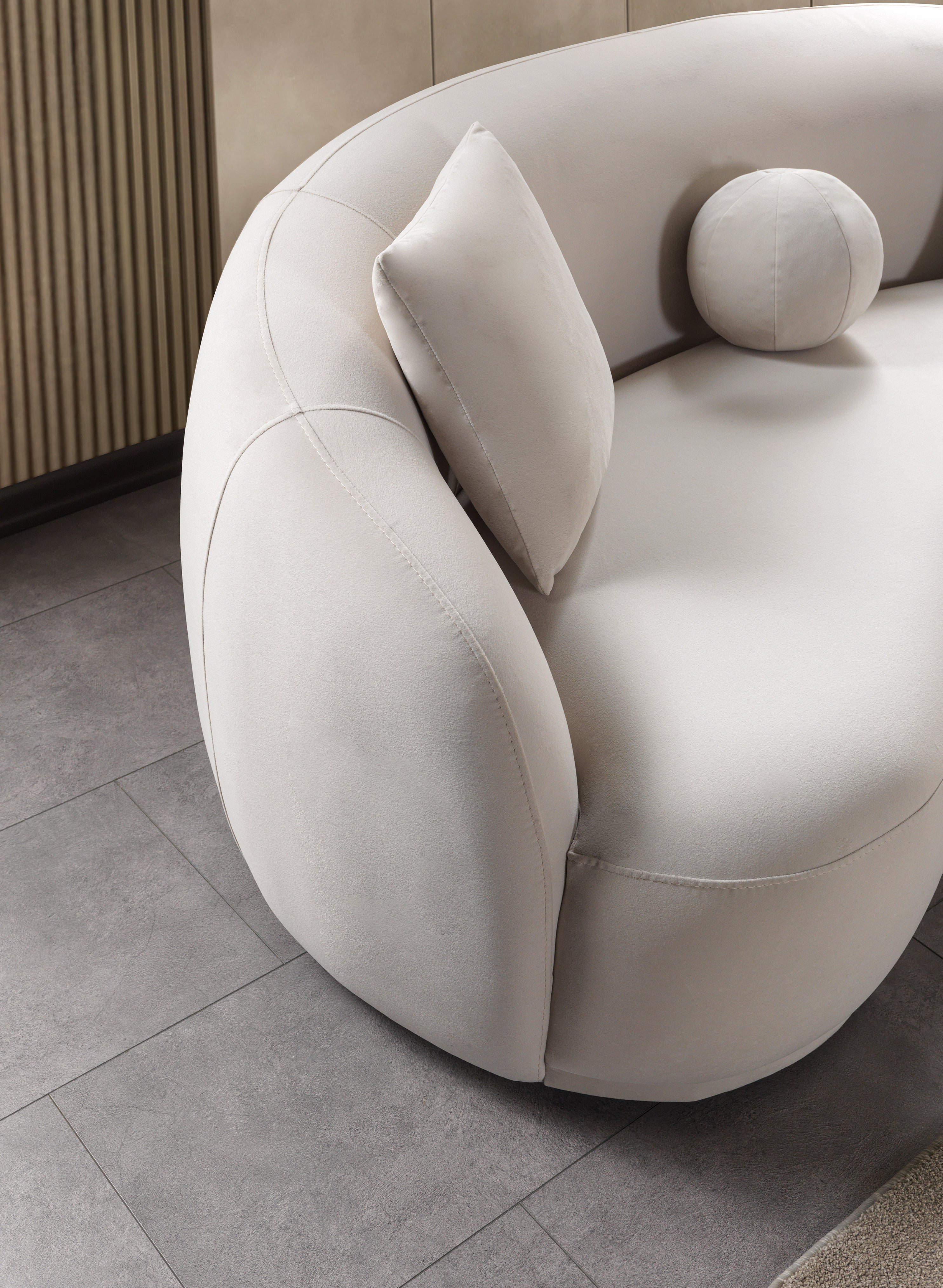 Bonita Ivory Velvet Sofa and Loveseat Set, view 8
