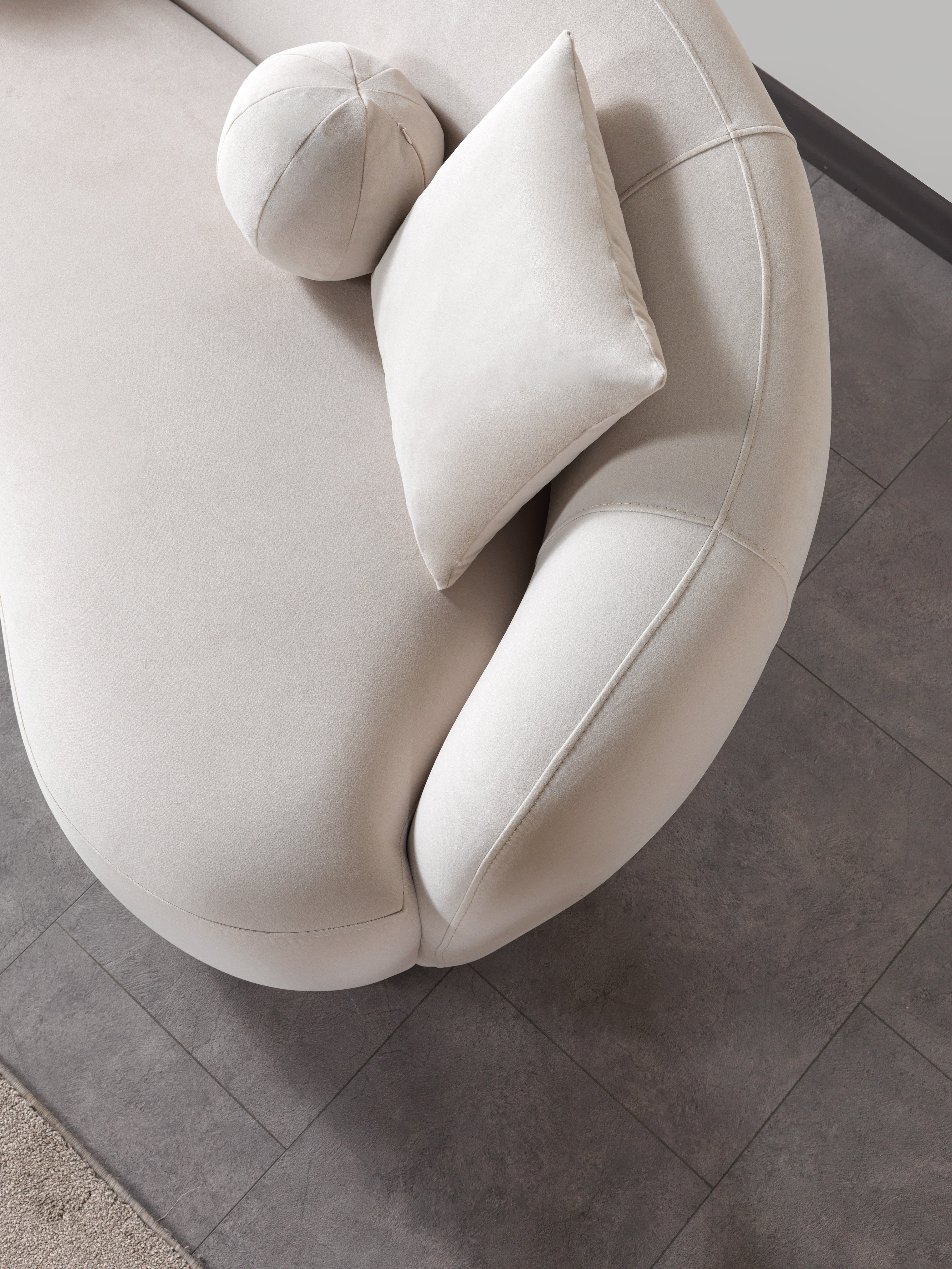 Bonita Ivory Velvet Sofa and Loveseat Set, view 10