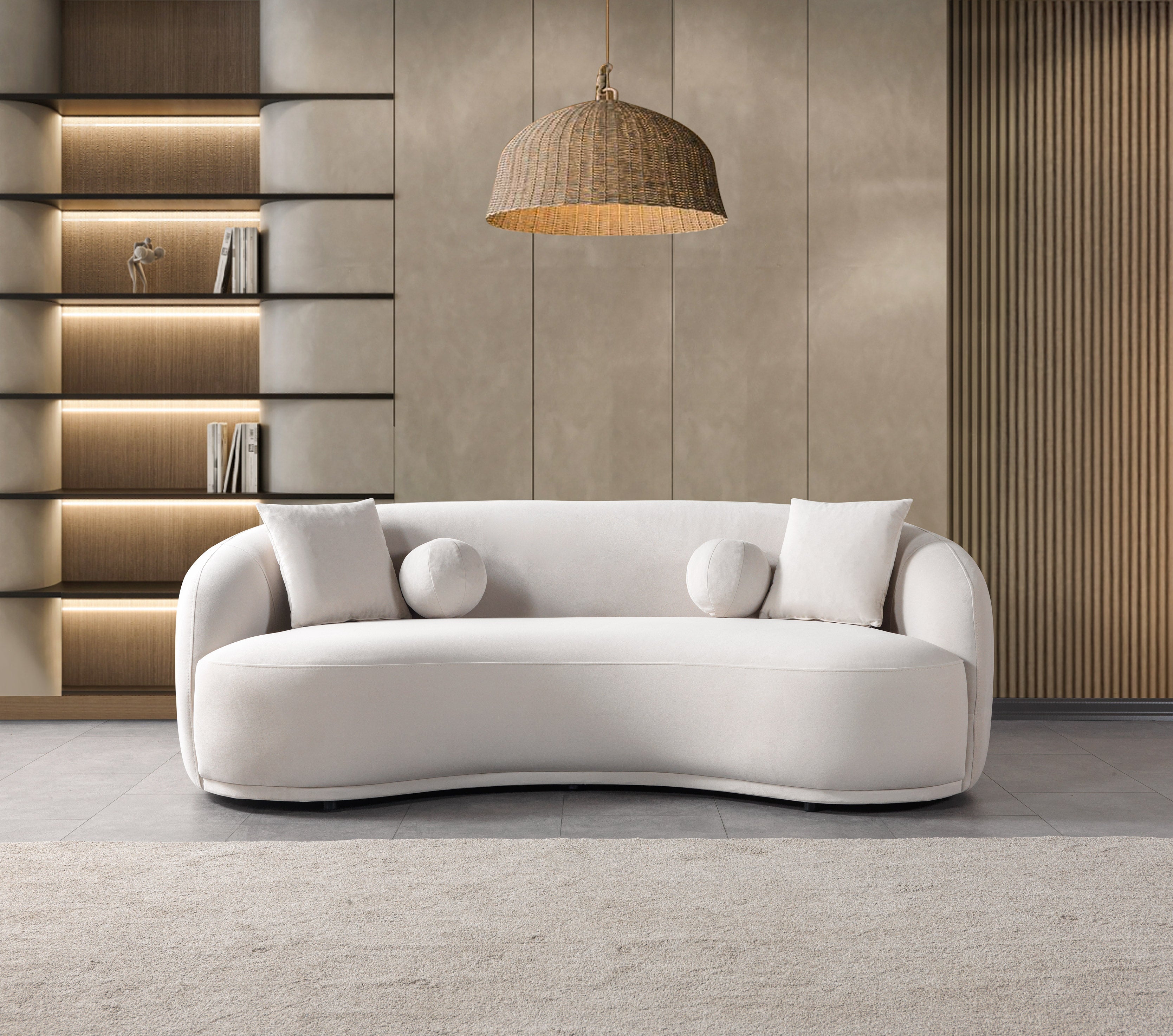 Bonita Ivory Velvet Sofa and Loveseat Set, view 5
