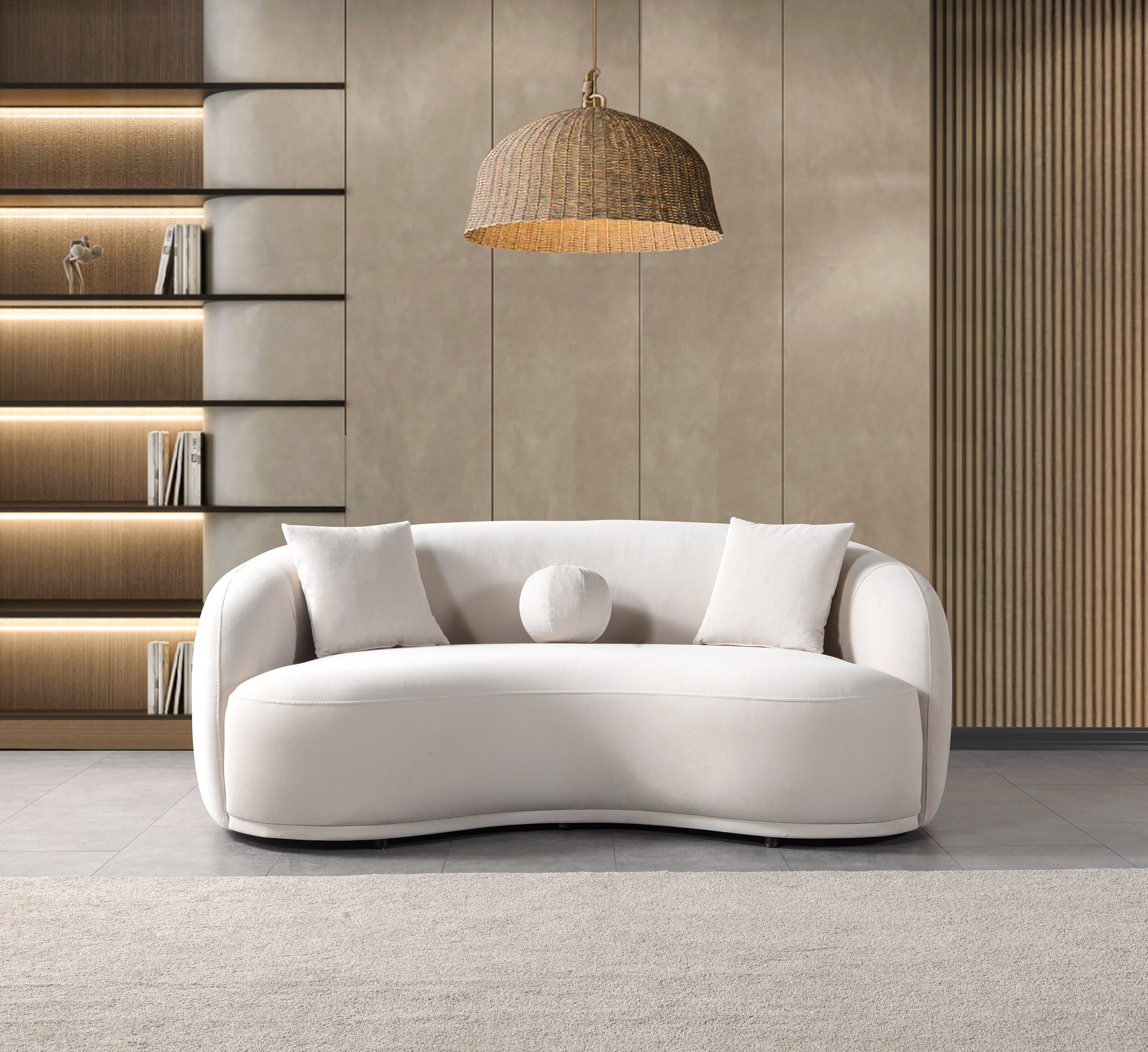 Bonita Ivory Velvet Loveseat