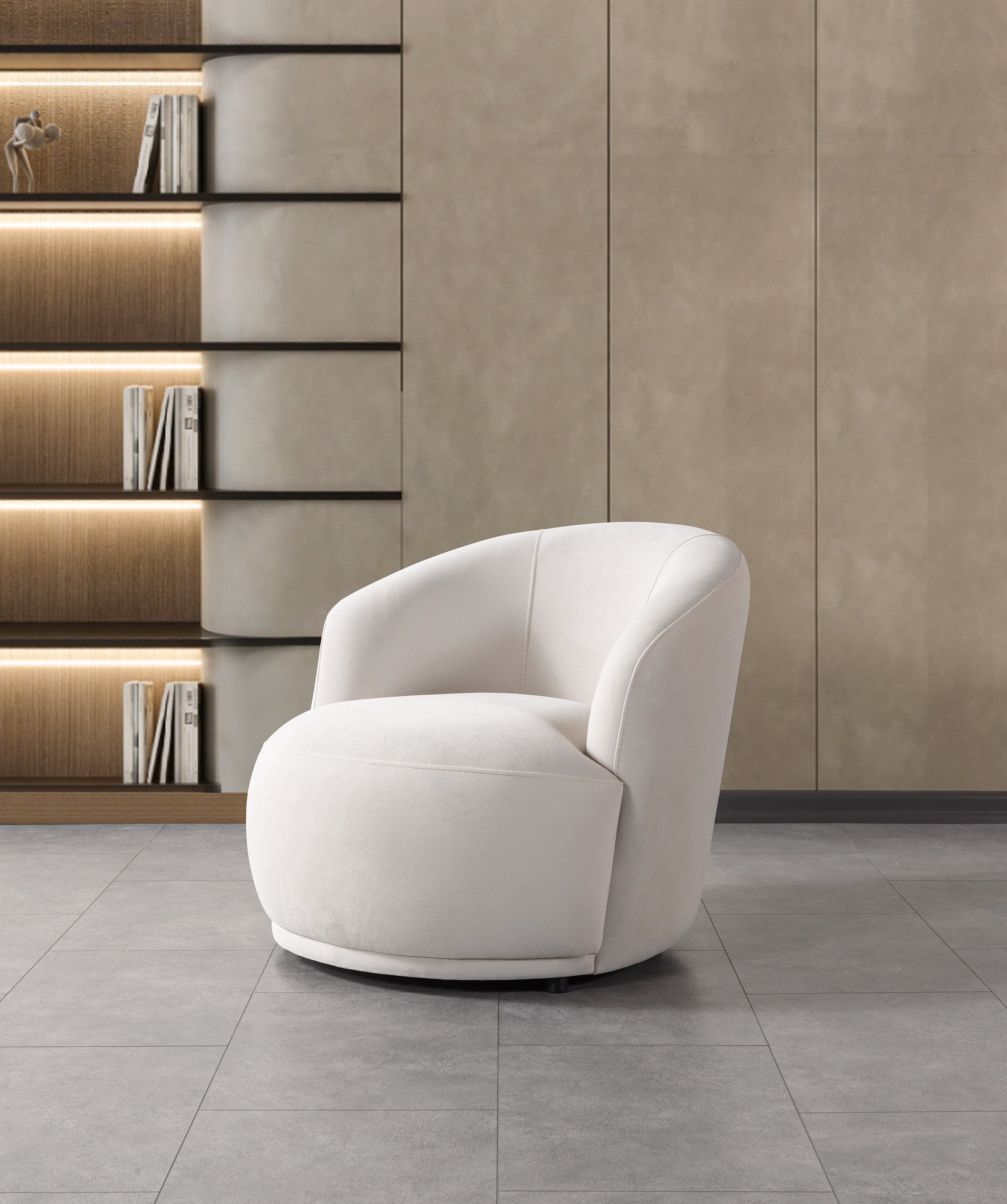 Bonita Ivory Velvet Accent Chair, view 3