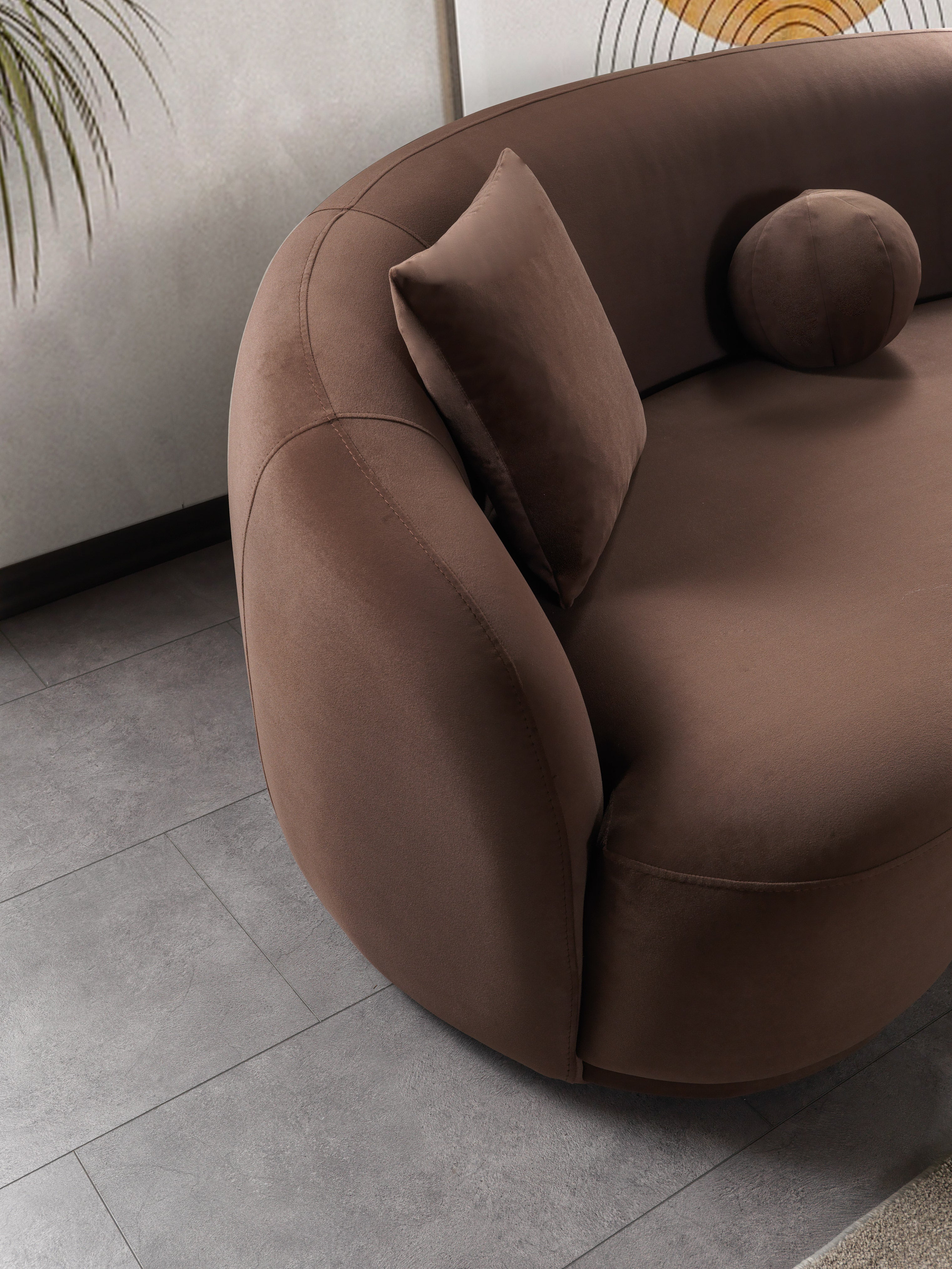 Bonita Coffee Velvet Sofa and Loveseat Set, view 7