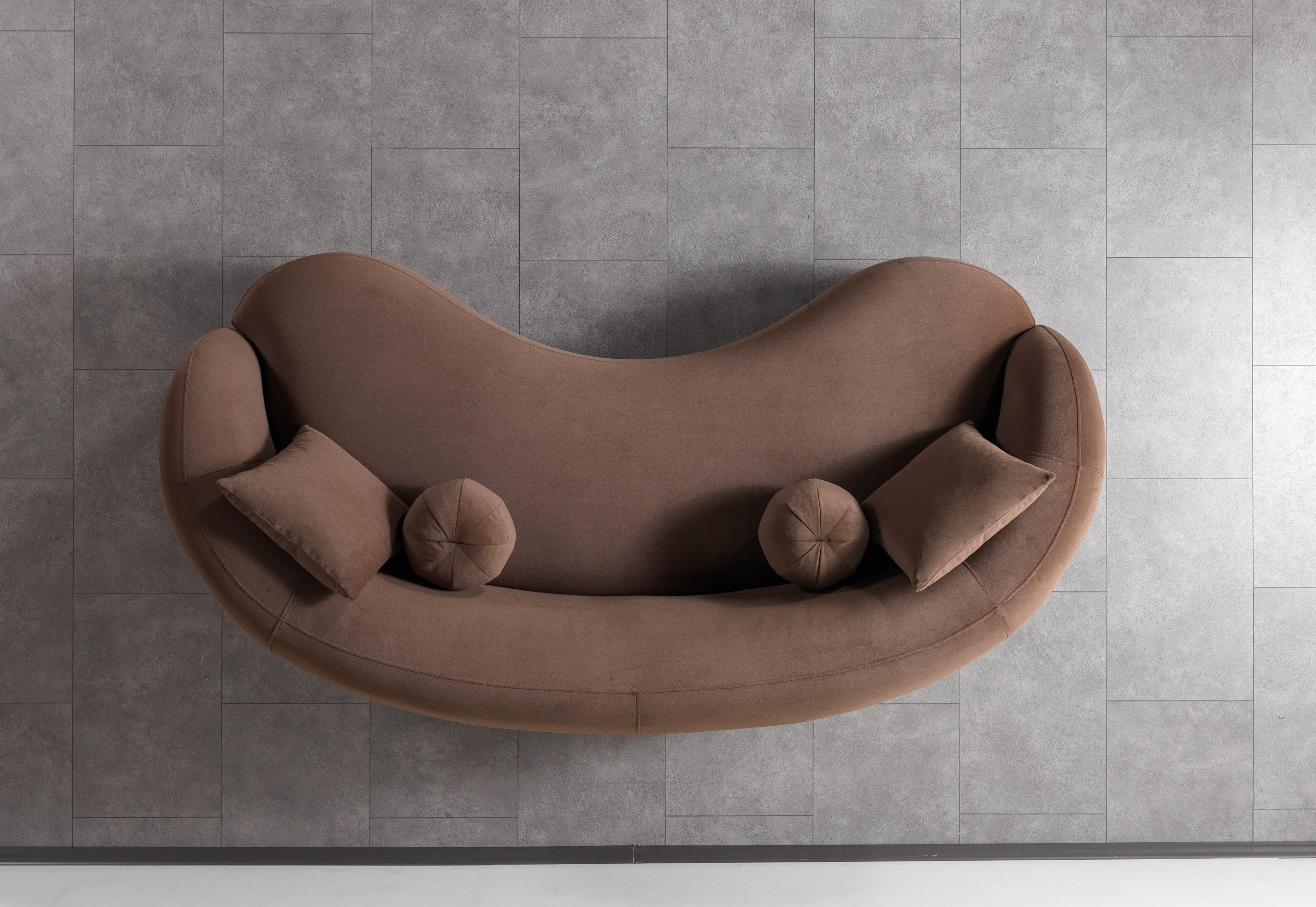 Bonita Coffee Velvet Sofa, view 6