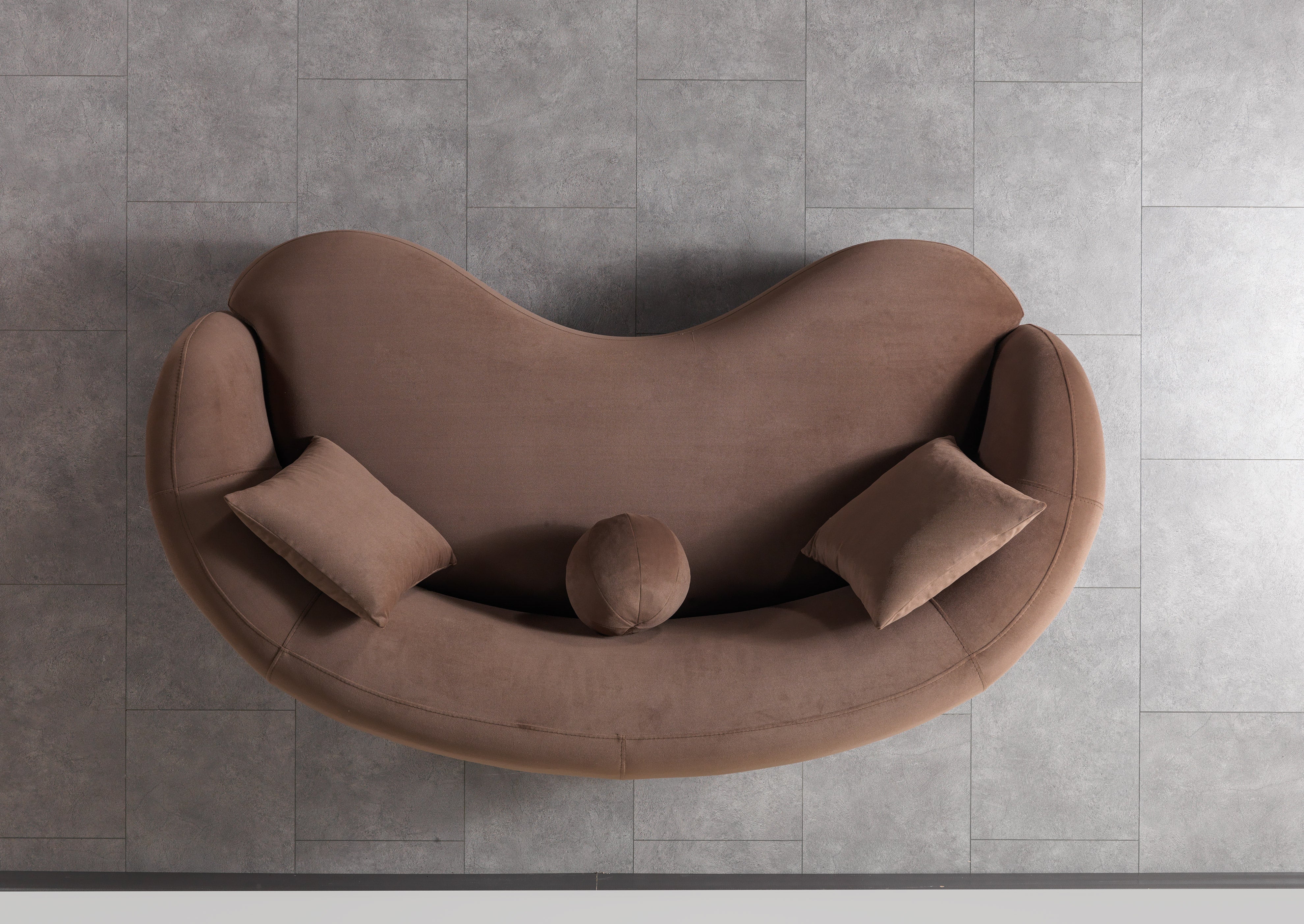 Bonita Coffee Velvet Loveseat, view 5