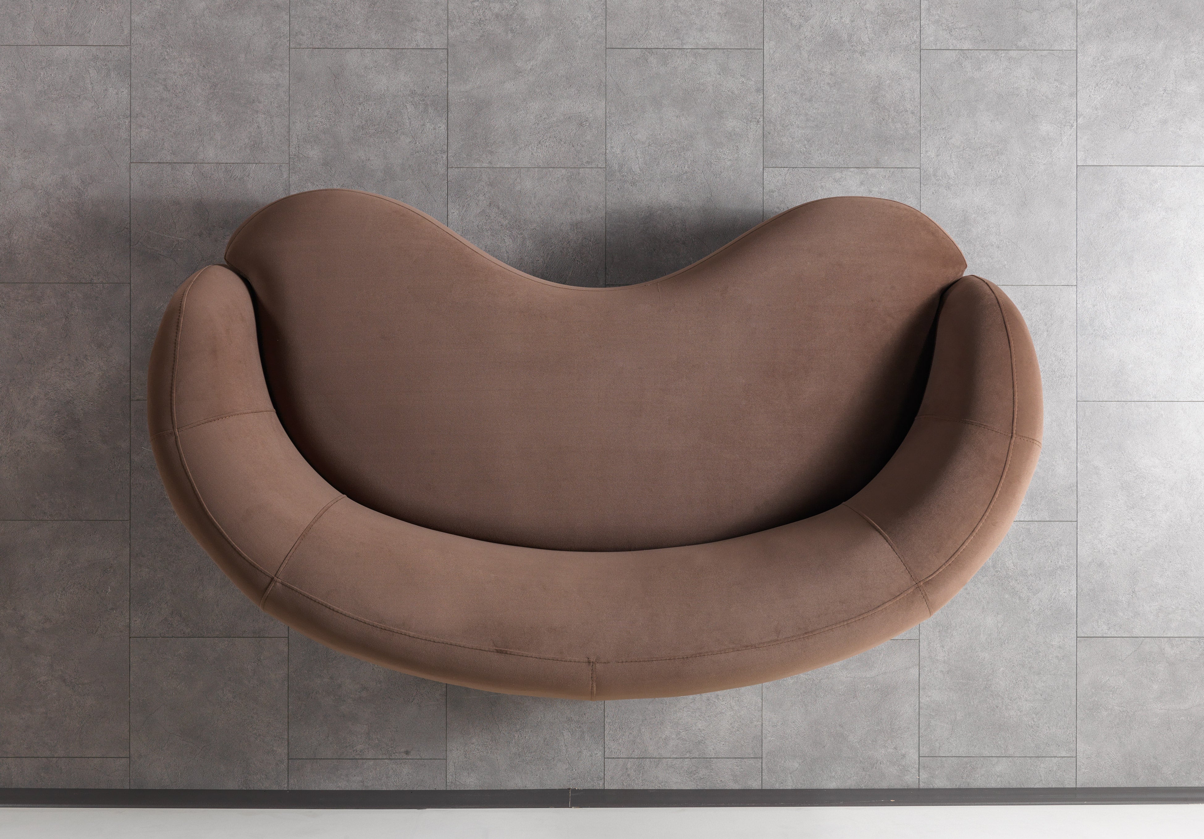 Bonita Coffee Velvet Loveseat, view 6