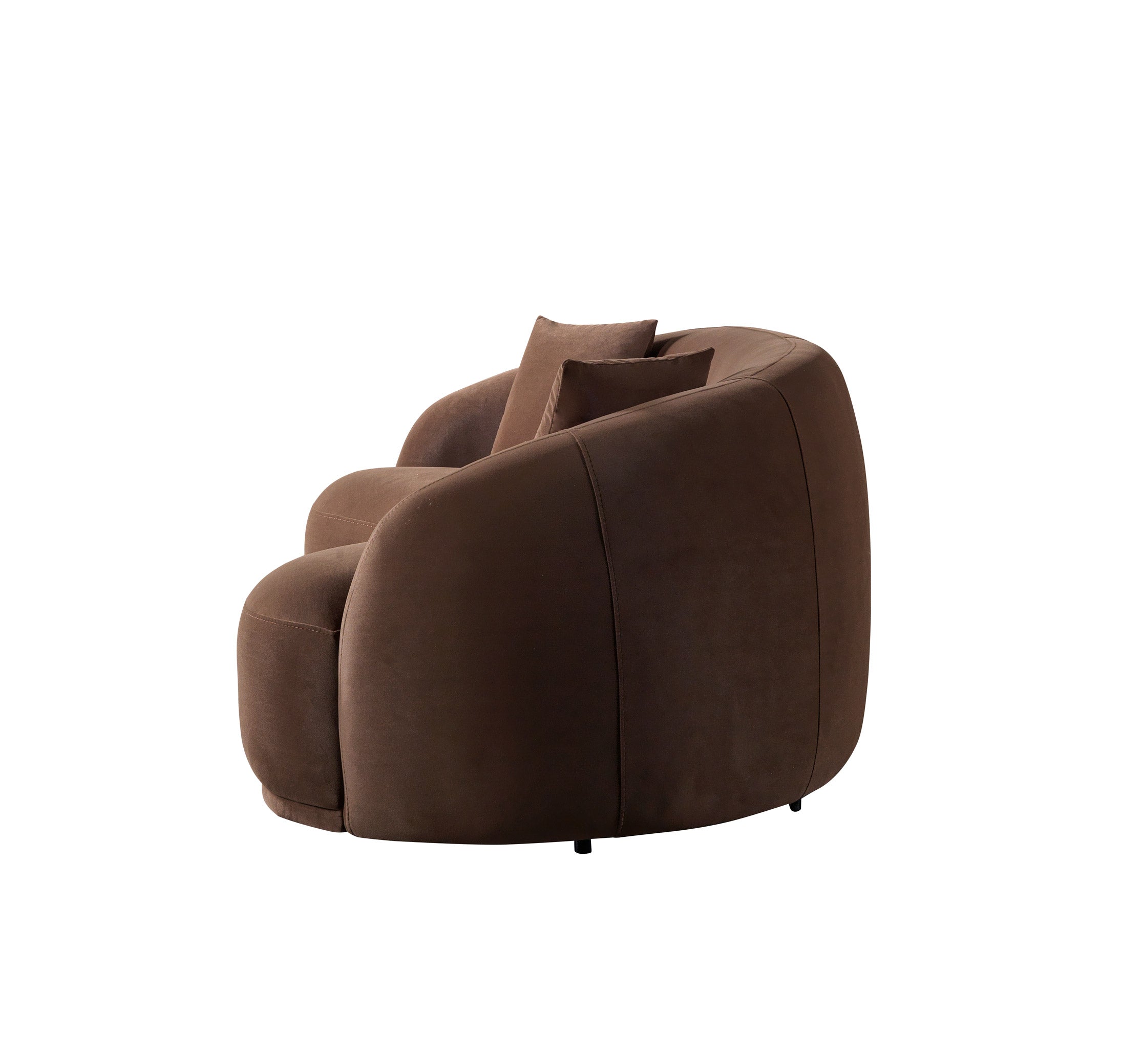 Bonita Coffee Velvet Loveseat, view 8