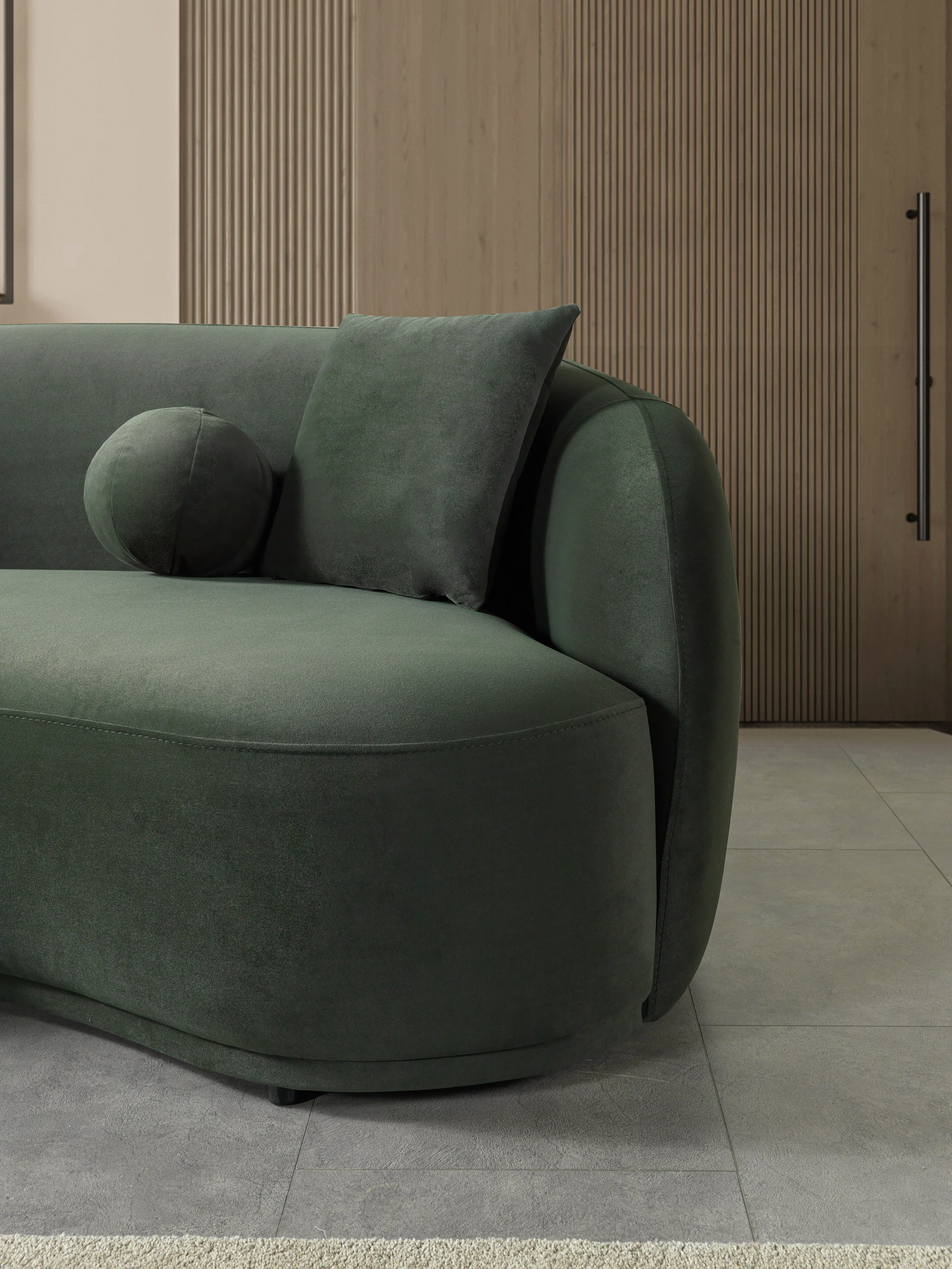 Bonita Green Velvet Loveseat, view 6