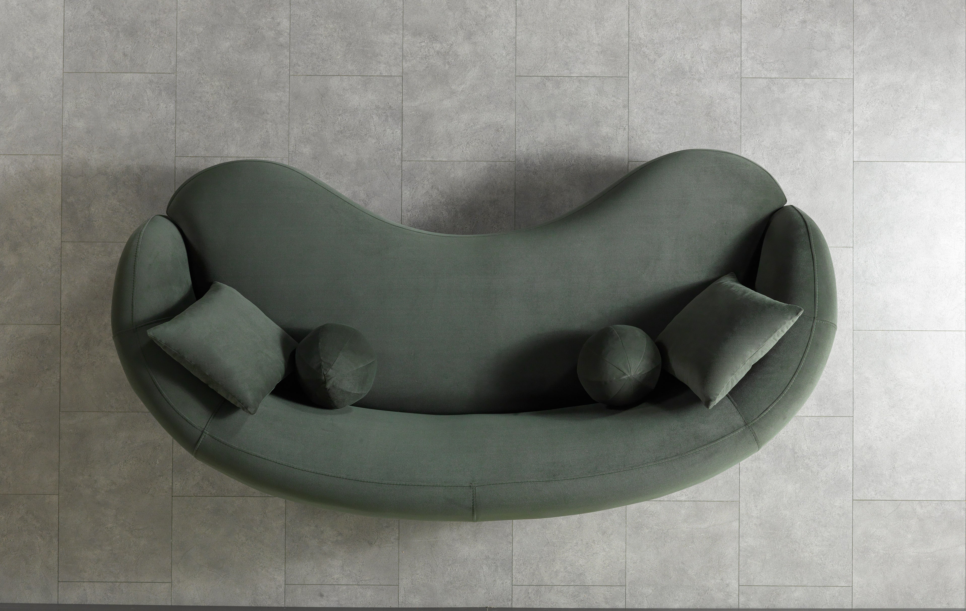 Bonita Green Velvet Sofa, view 10