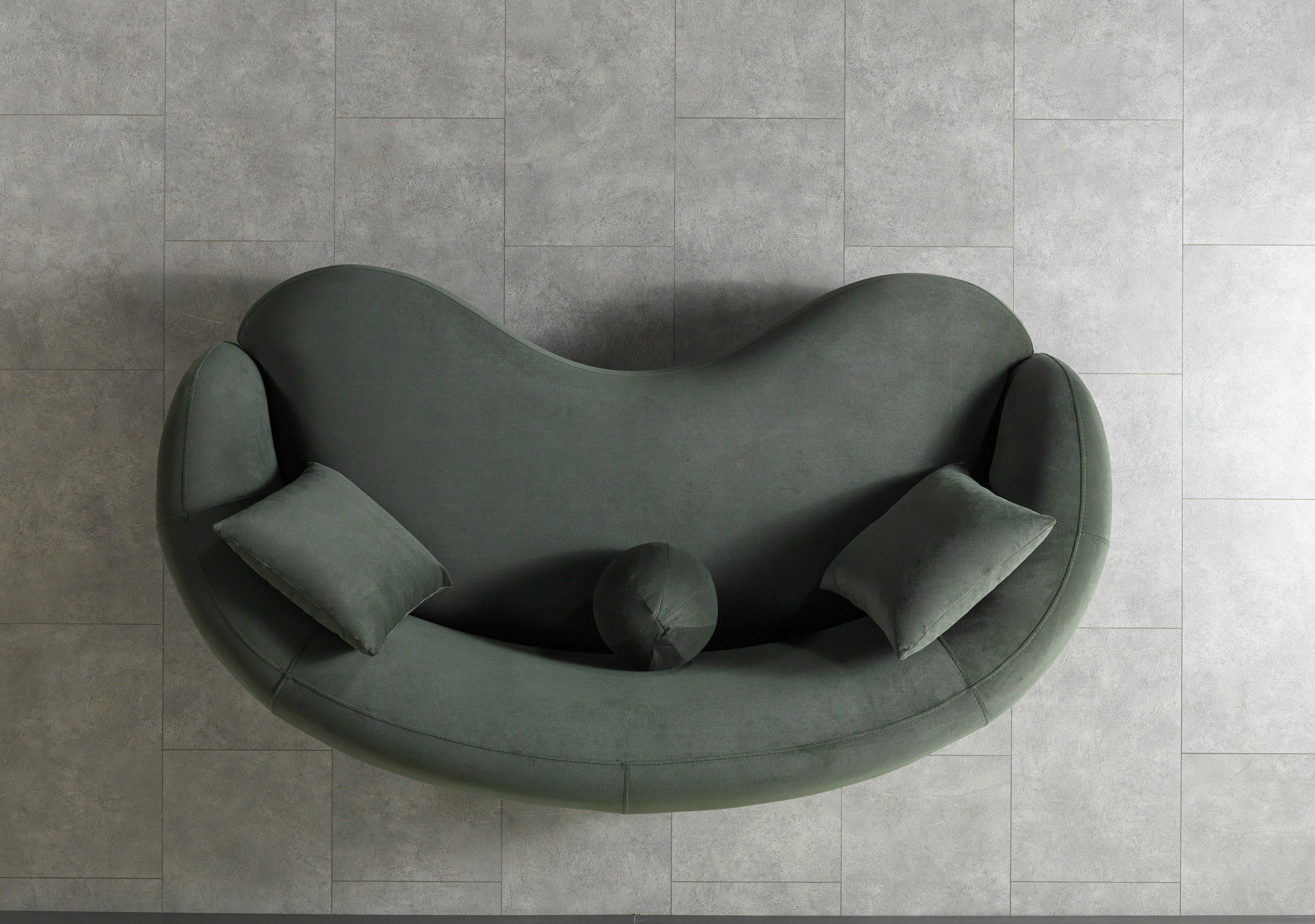 Bonita Green Velvet Loveseat, view 9