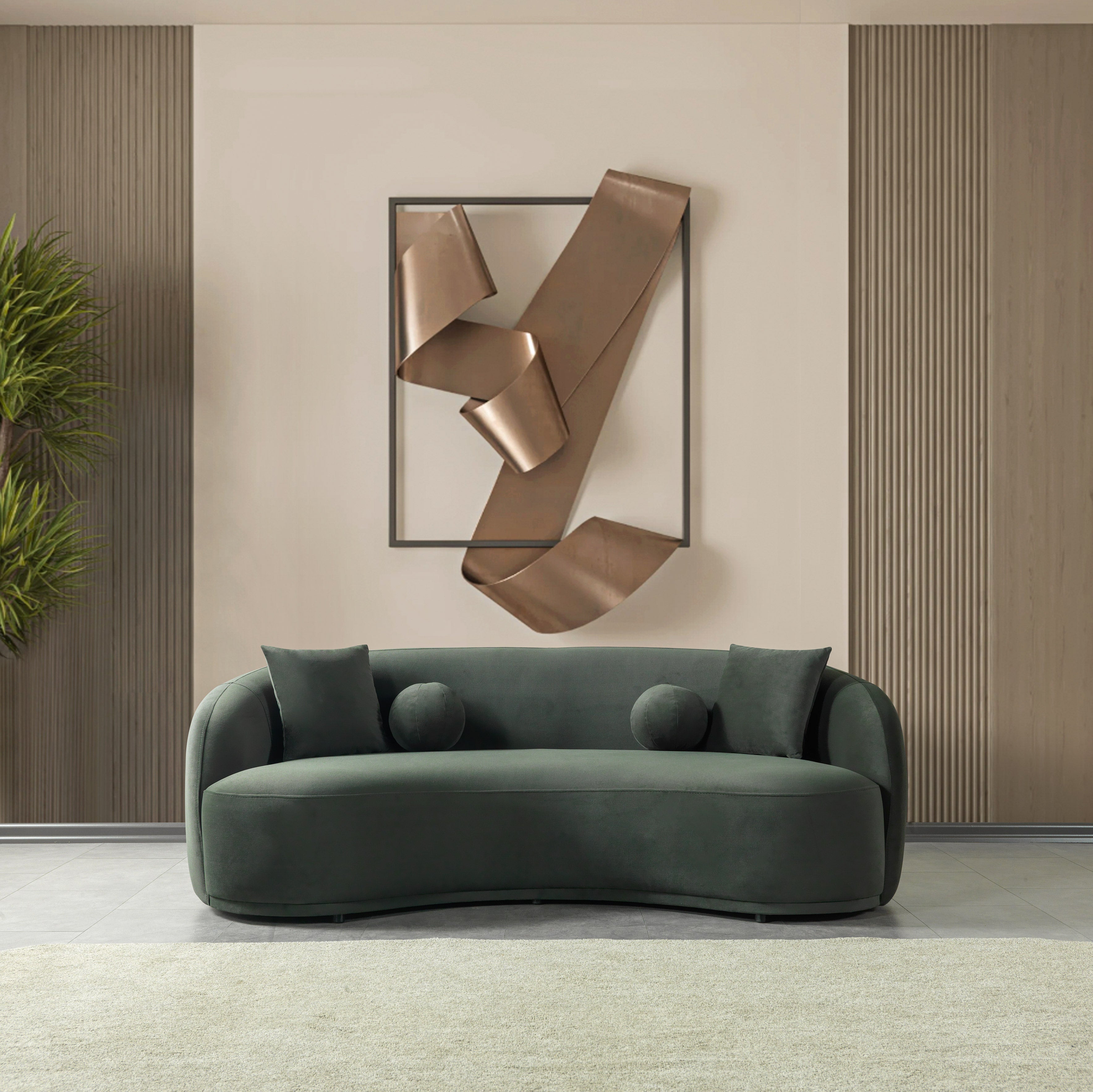 Bonita Green Velvet Sofa
