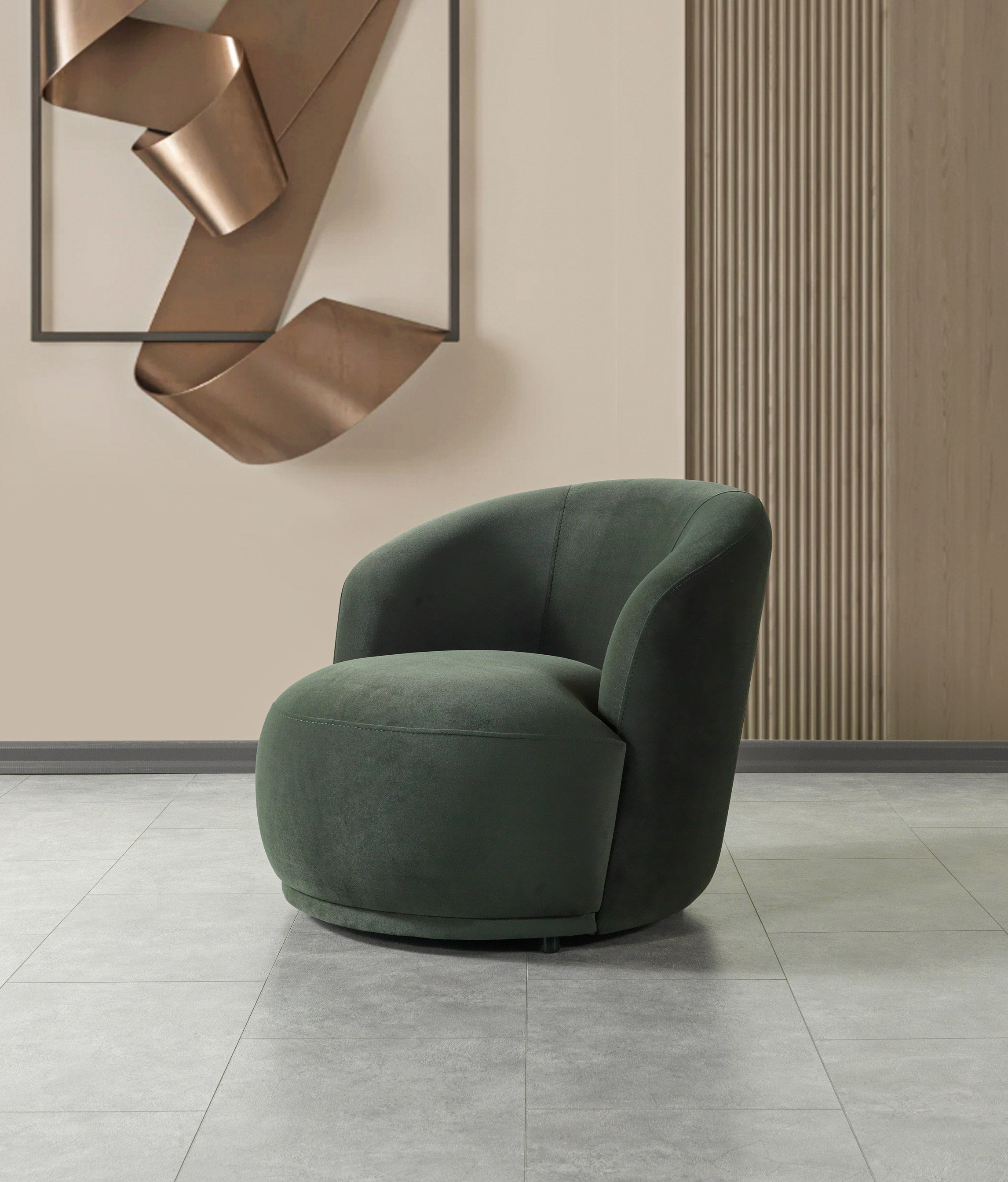 Bonita Green Velvet Accent Chair, view 4