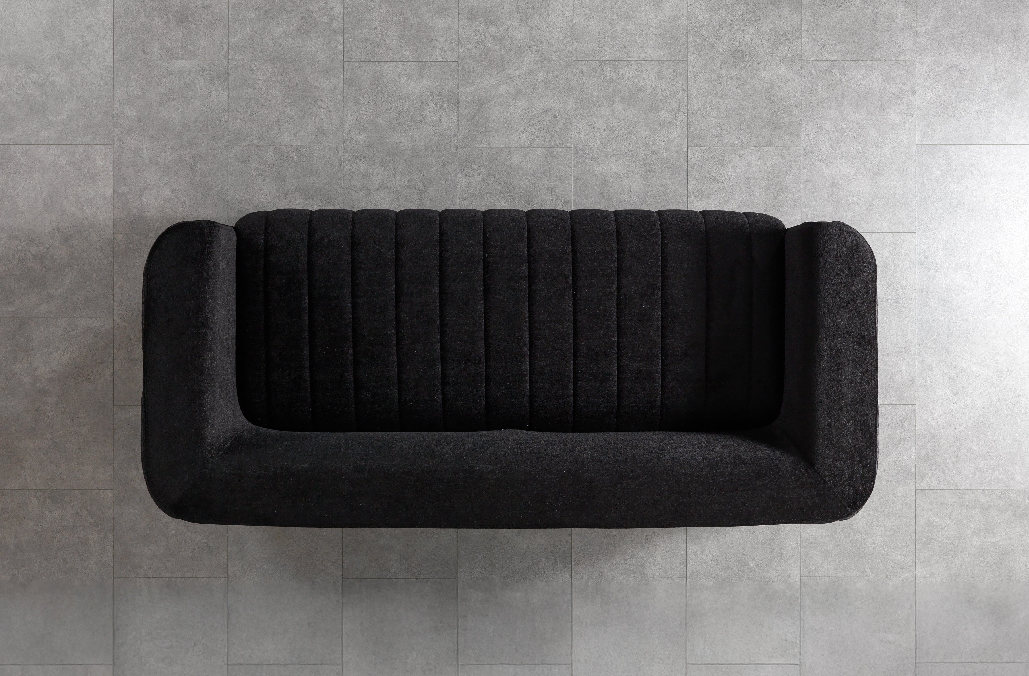 Carlina Black Velvet Sofa, view 6