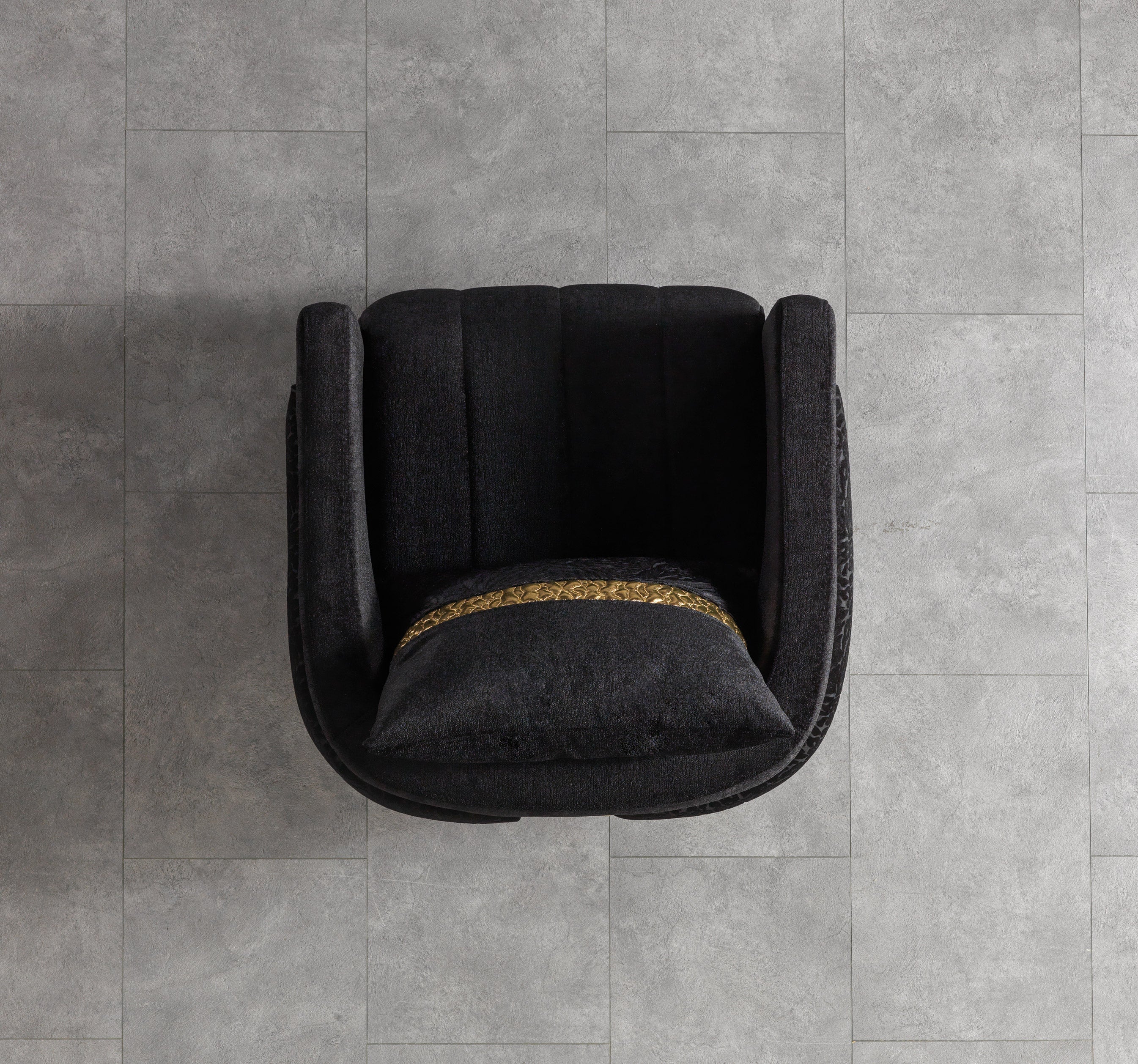 Carlina Black Velvet Chair, view 7
