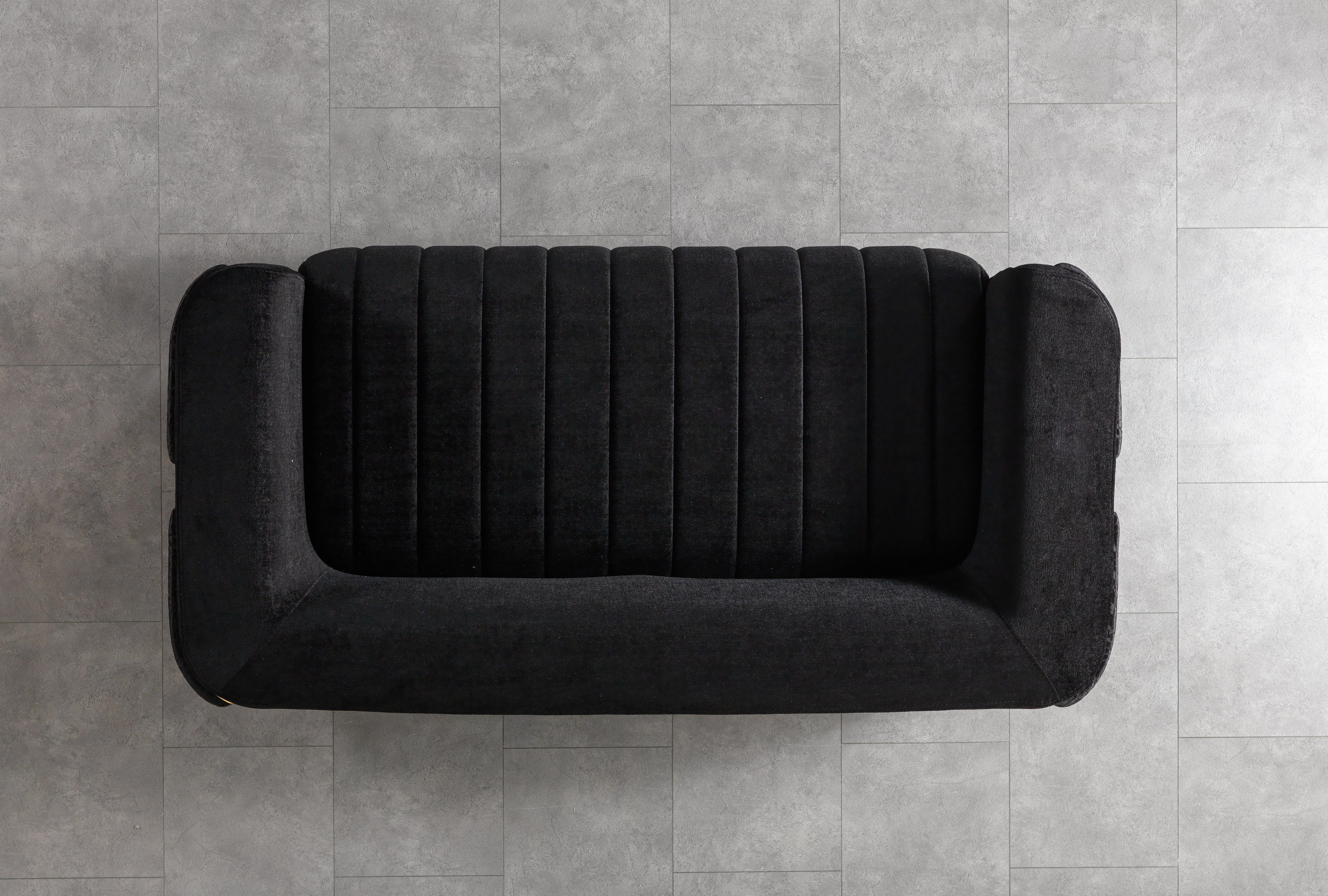 Carlina Black Velvet Loveseat, view 6