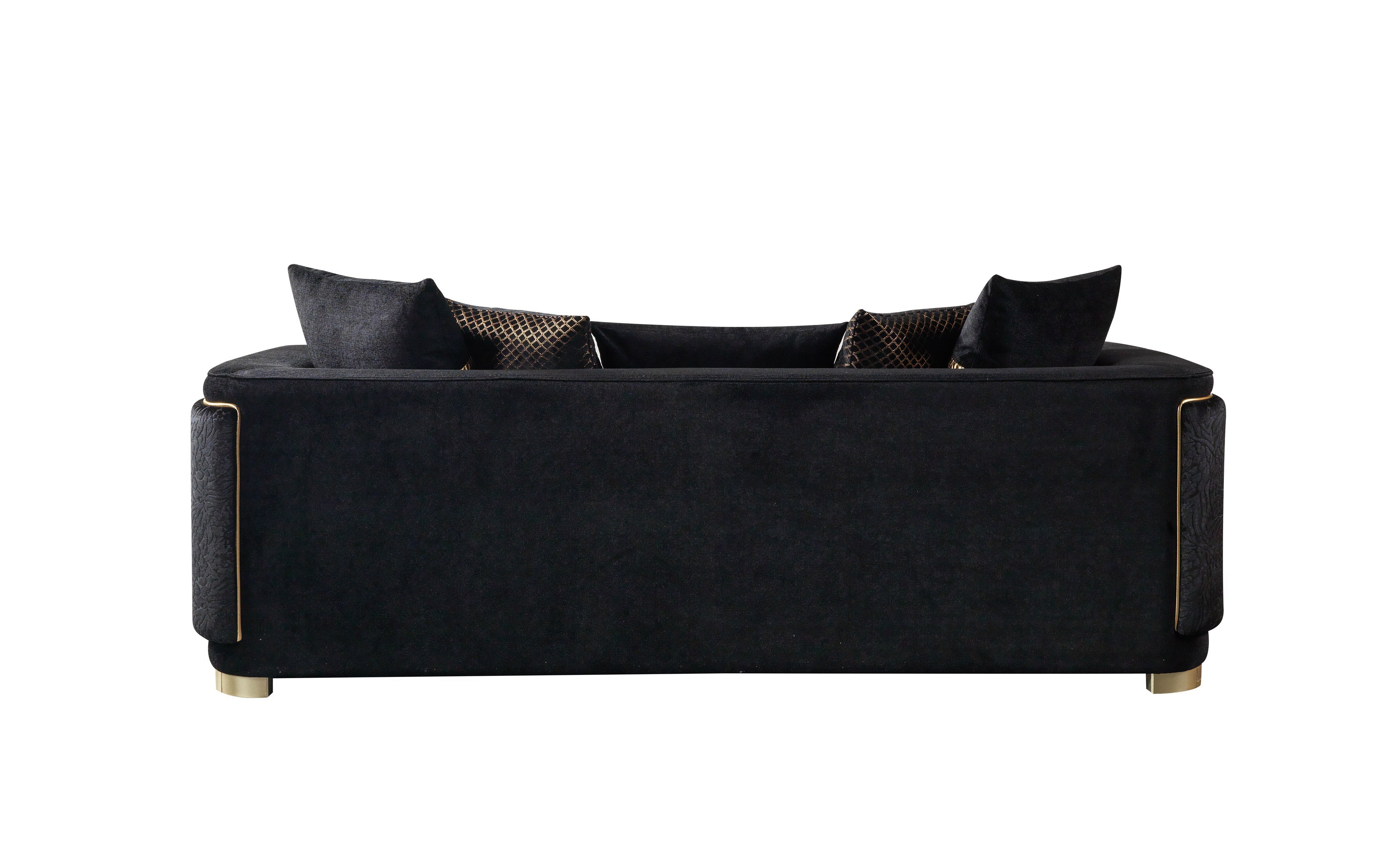 Carlina Black Velvet Sofa, view 8
