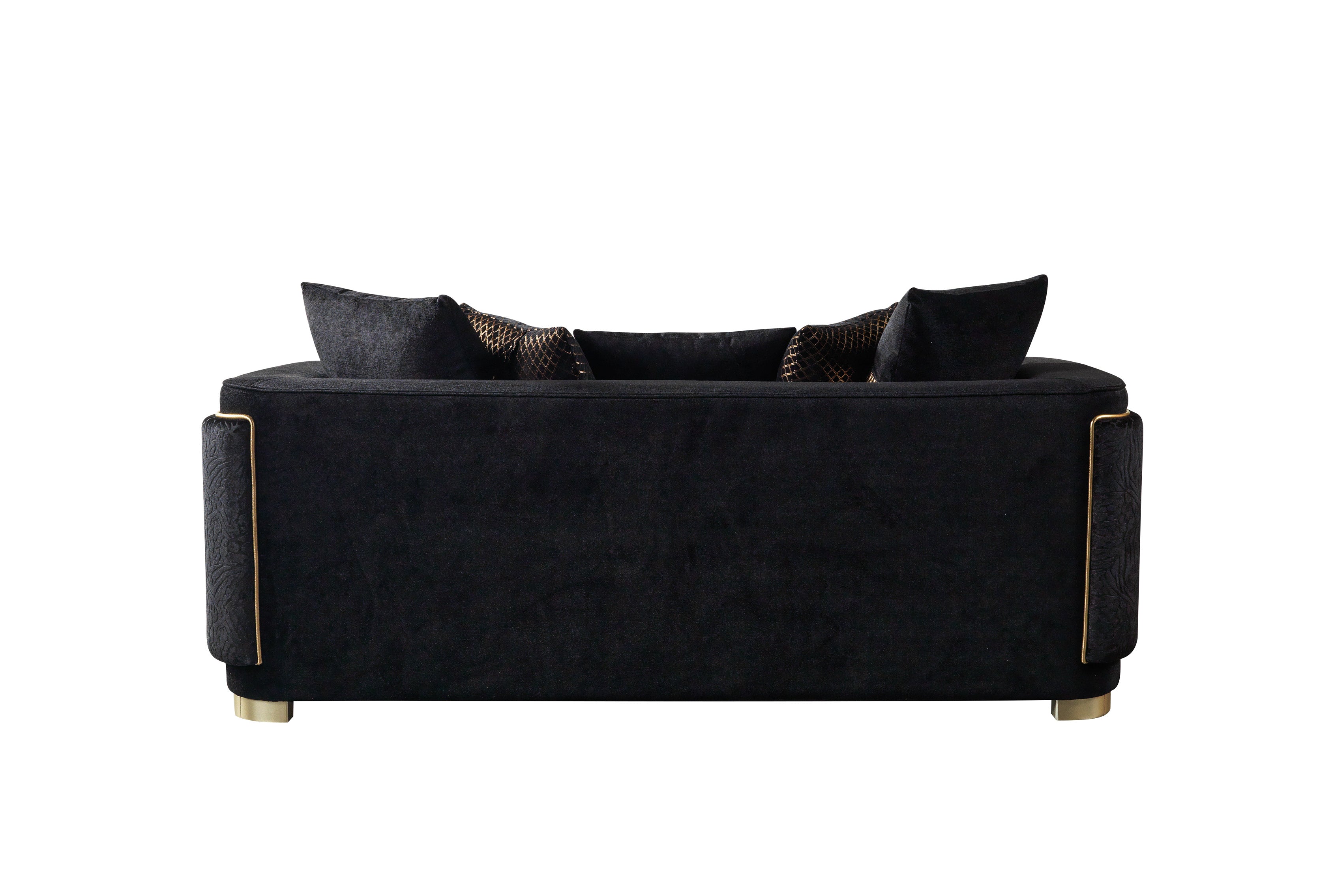 Carlina Black Velvet Loveseat, view 8