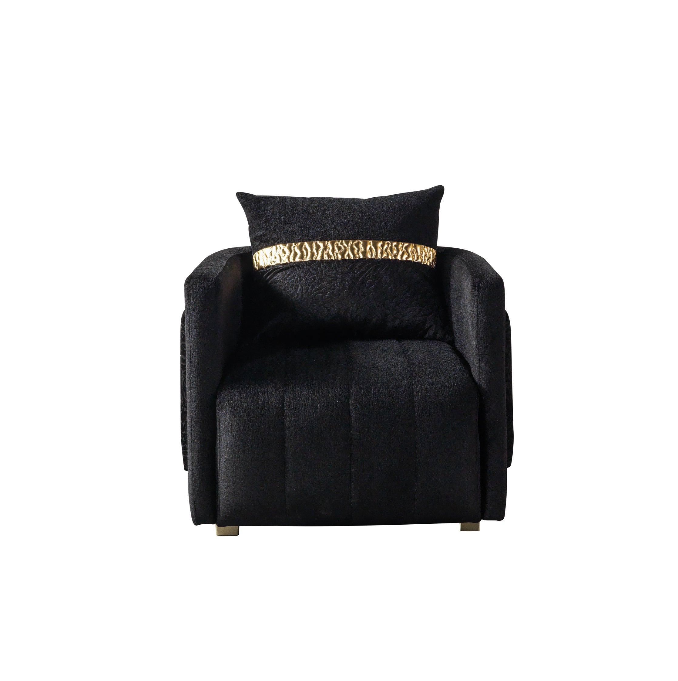 Carlina Black Velvet Chair, view 5