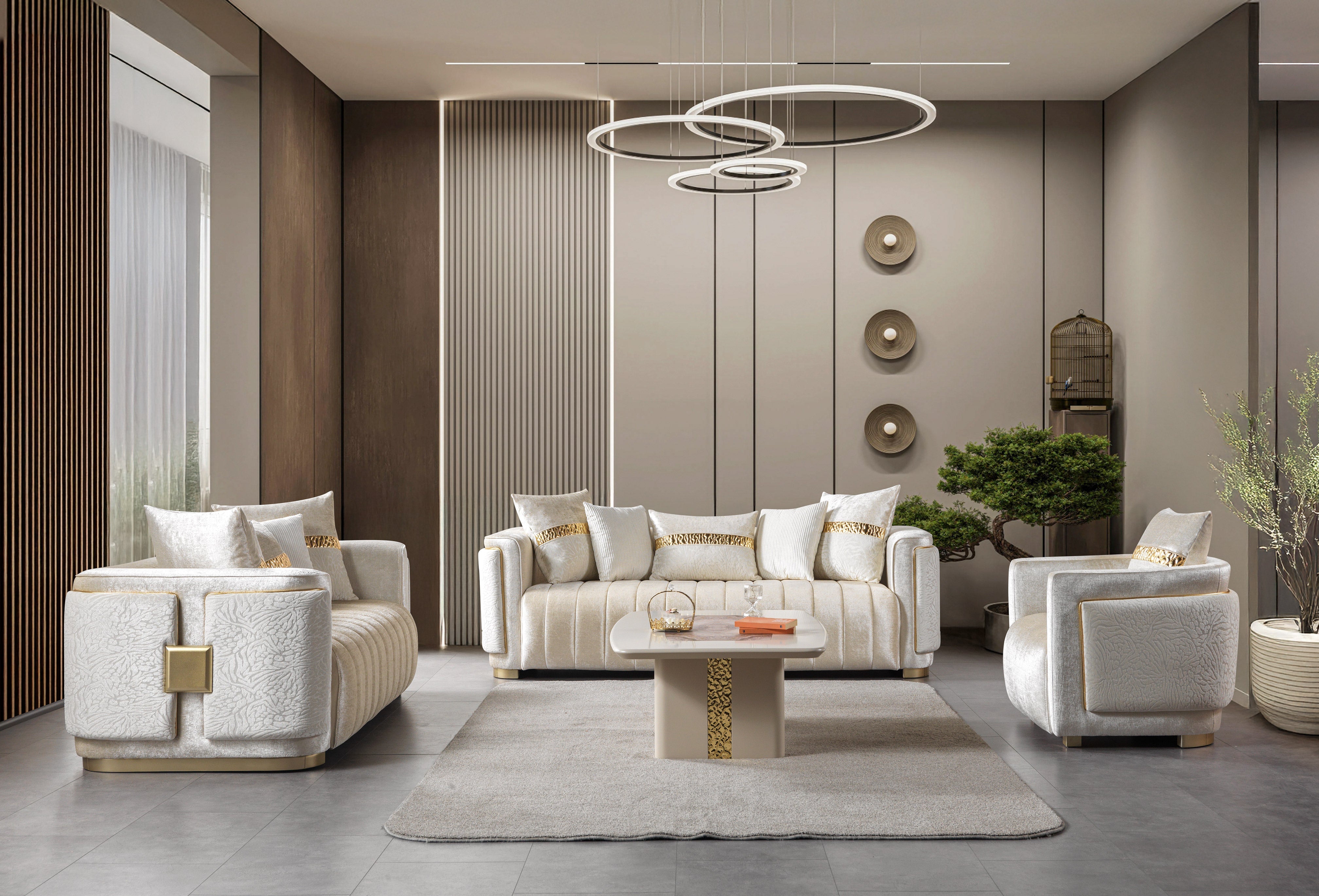 Carlina Ivory Velvet Chair, view 2