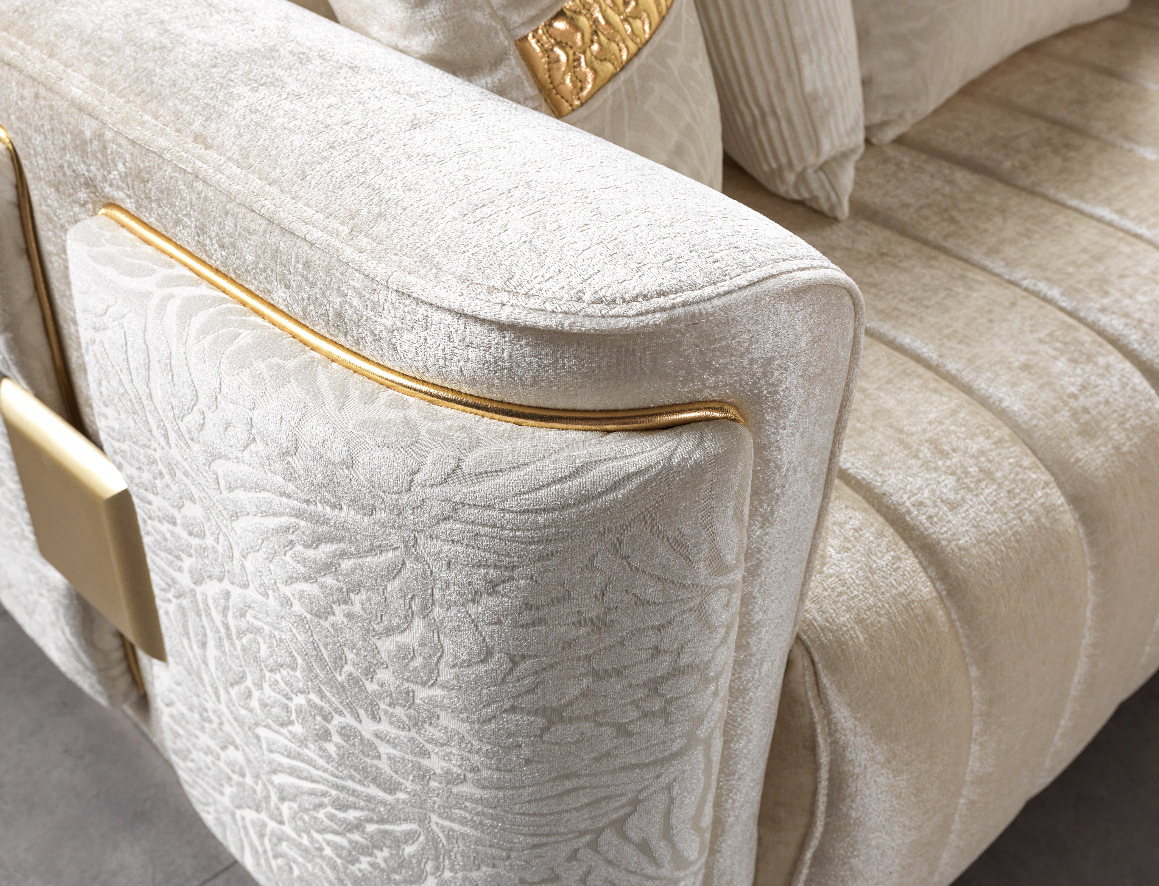 Carlina Ivory Velvet Sofa and Loveseat Set, view 6