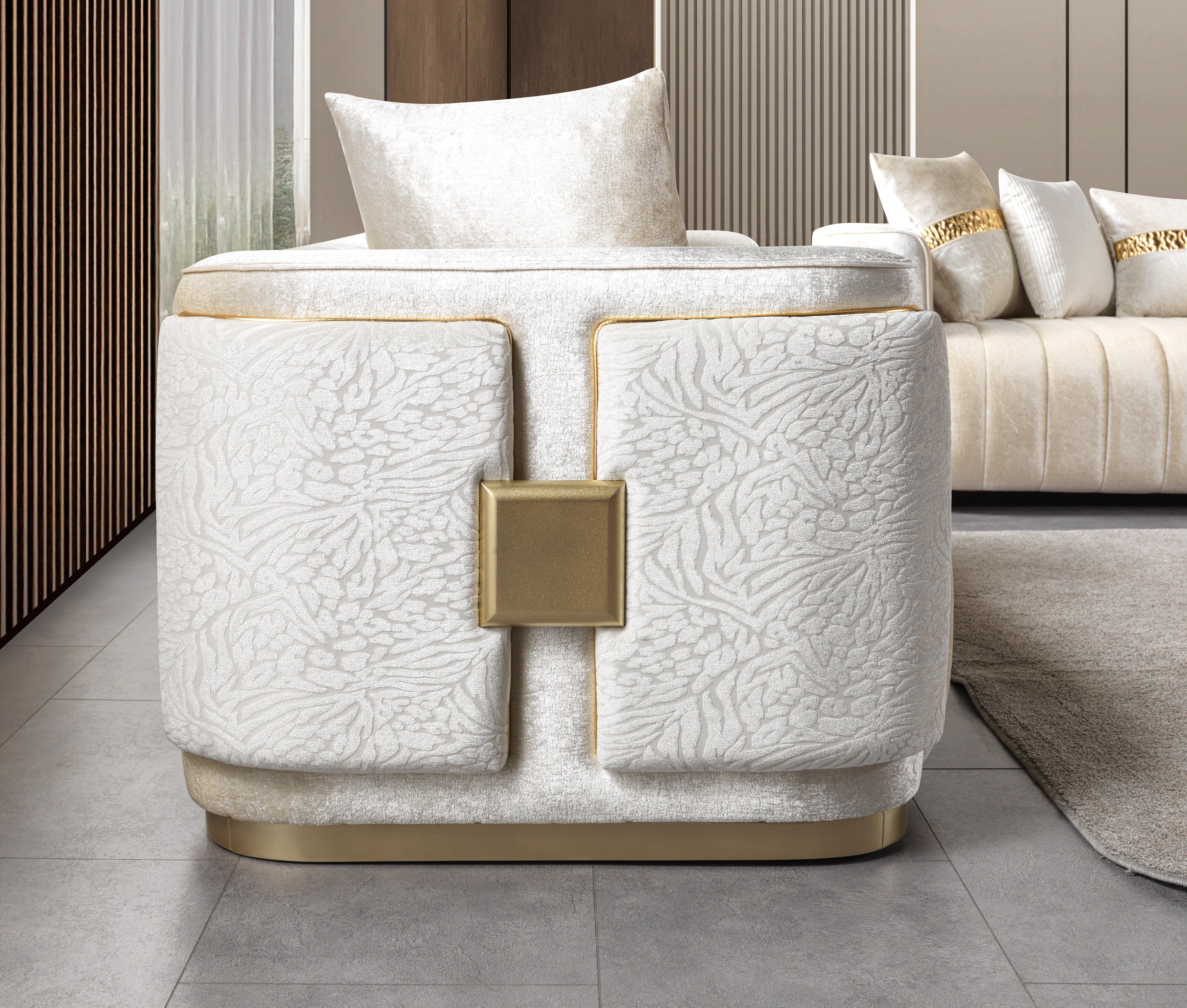 Carlina Ivory Velvet Sofa and Loveseat Set, view 10