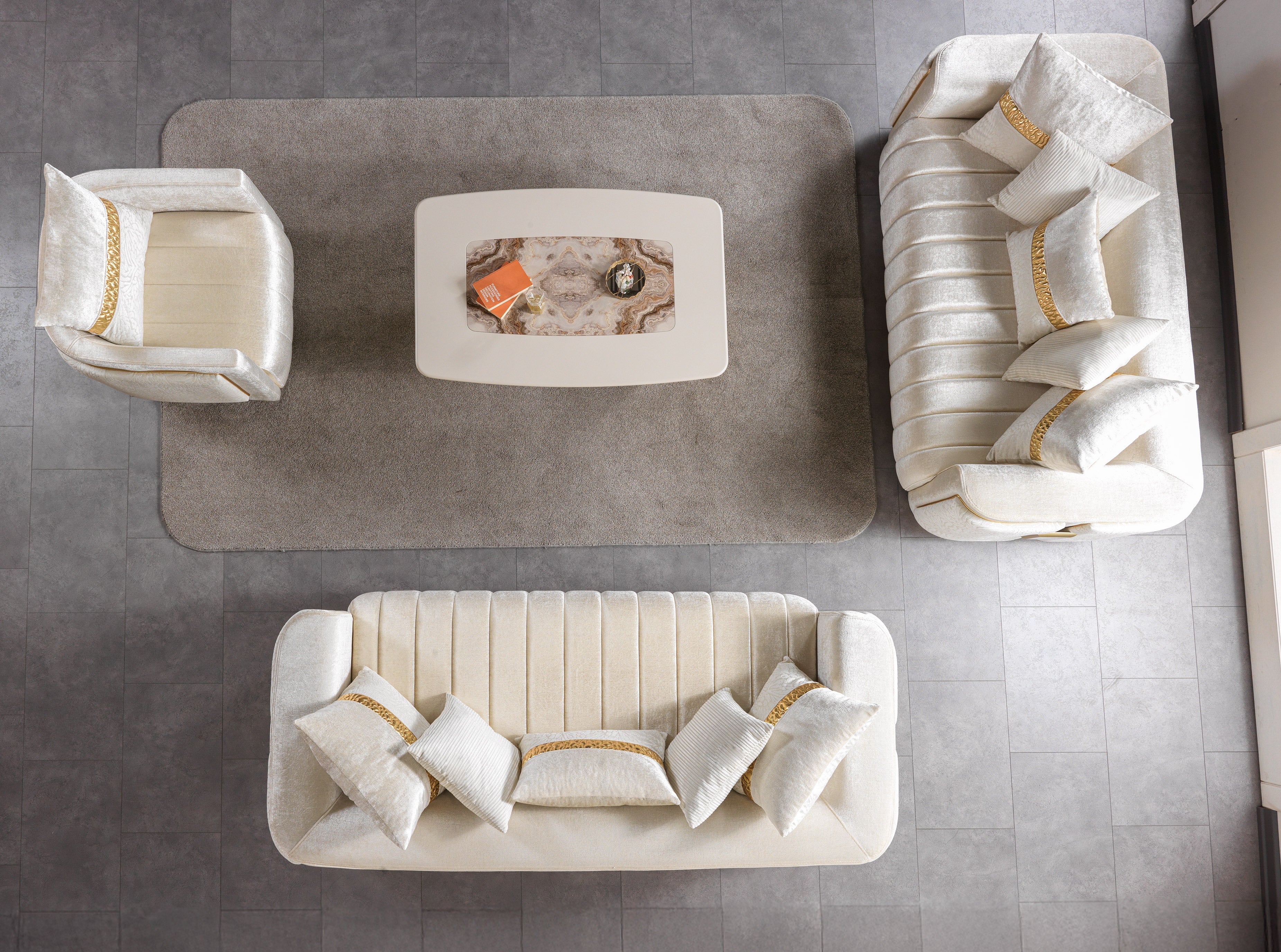 Carlina Ivory Velvet Chair, view 3
