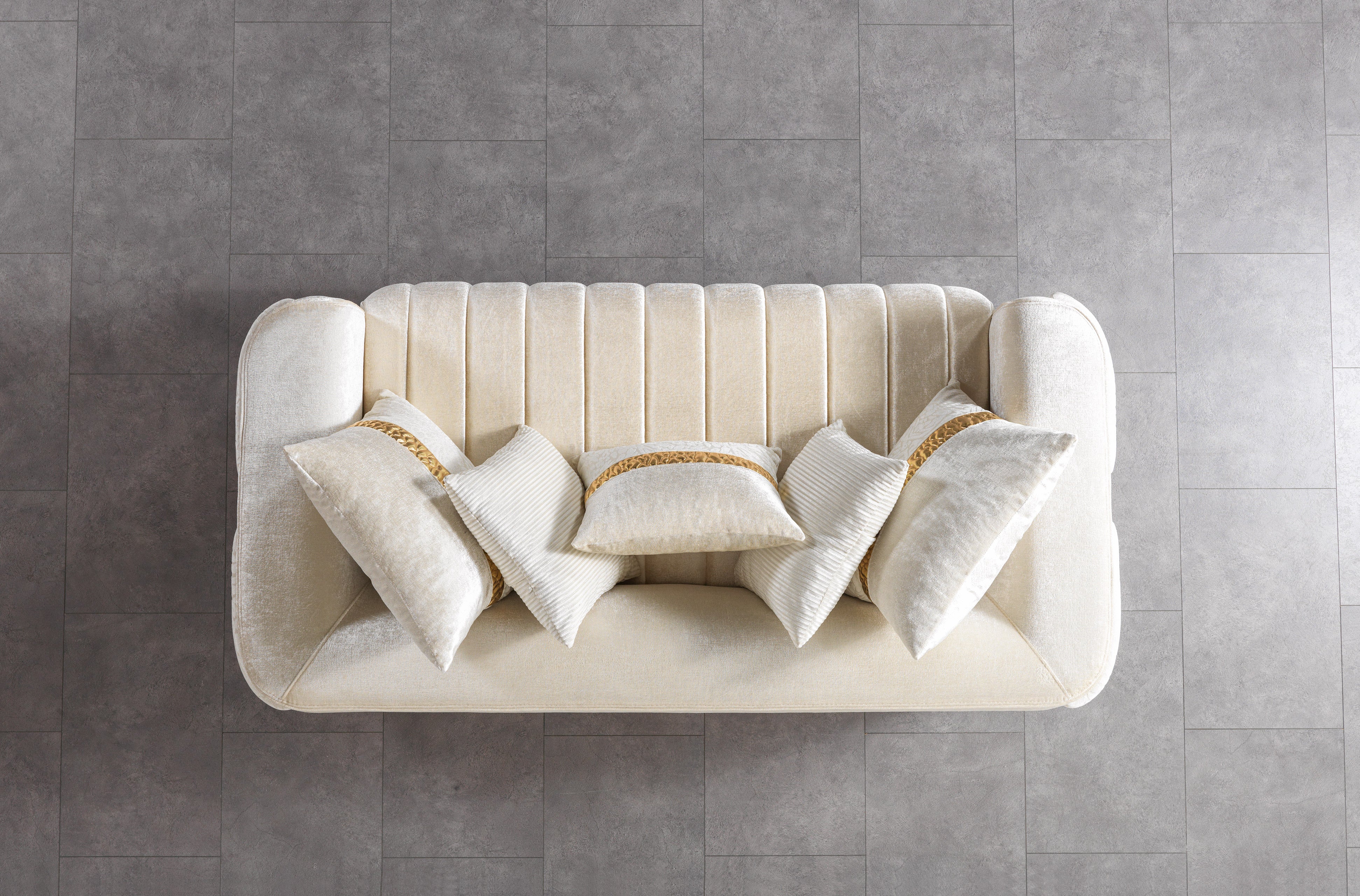 Carlina Ivory Velvet Loveseat, view 5