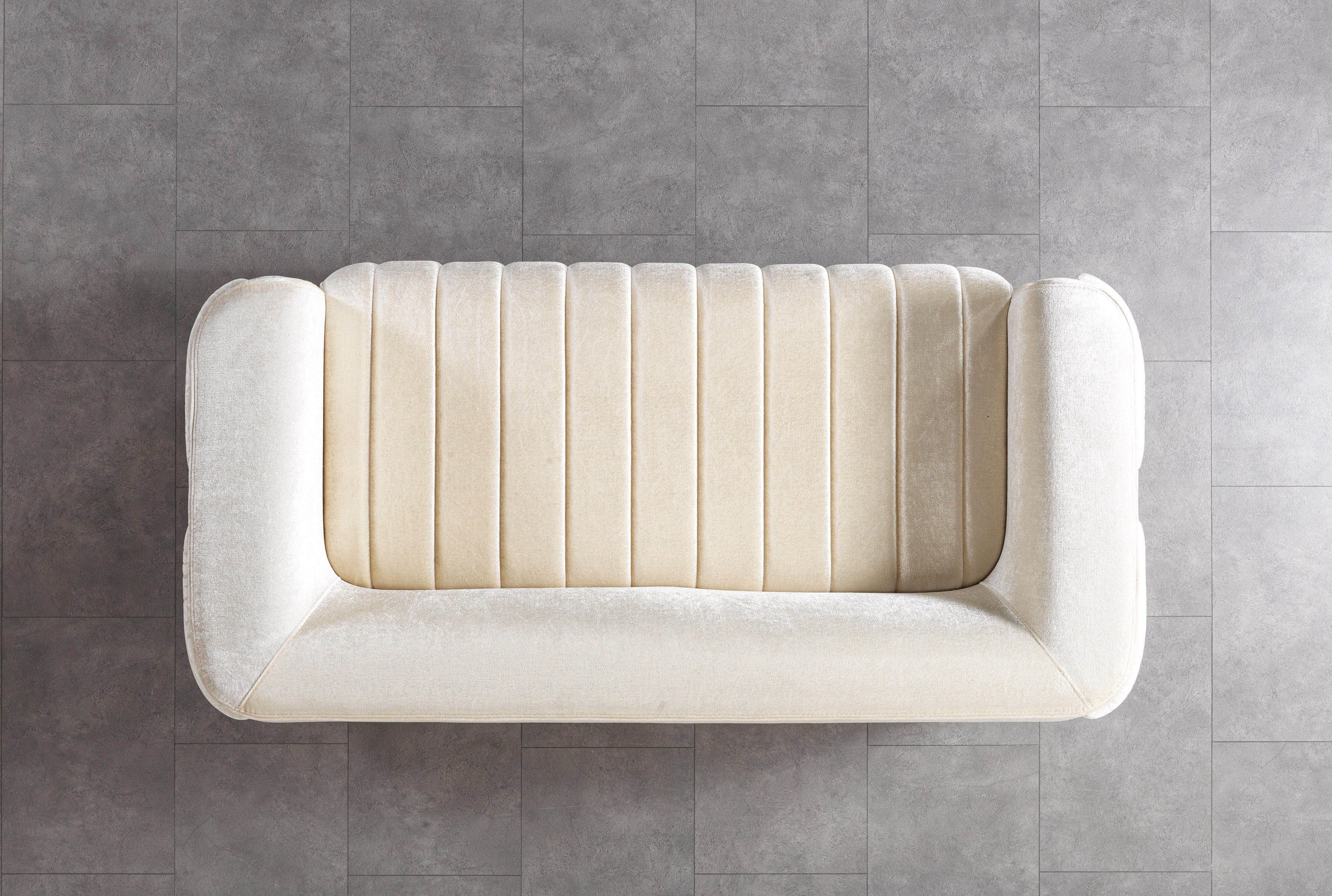 Carlina Ivory Velvet Loveseat, view 6