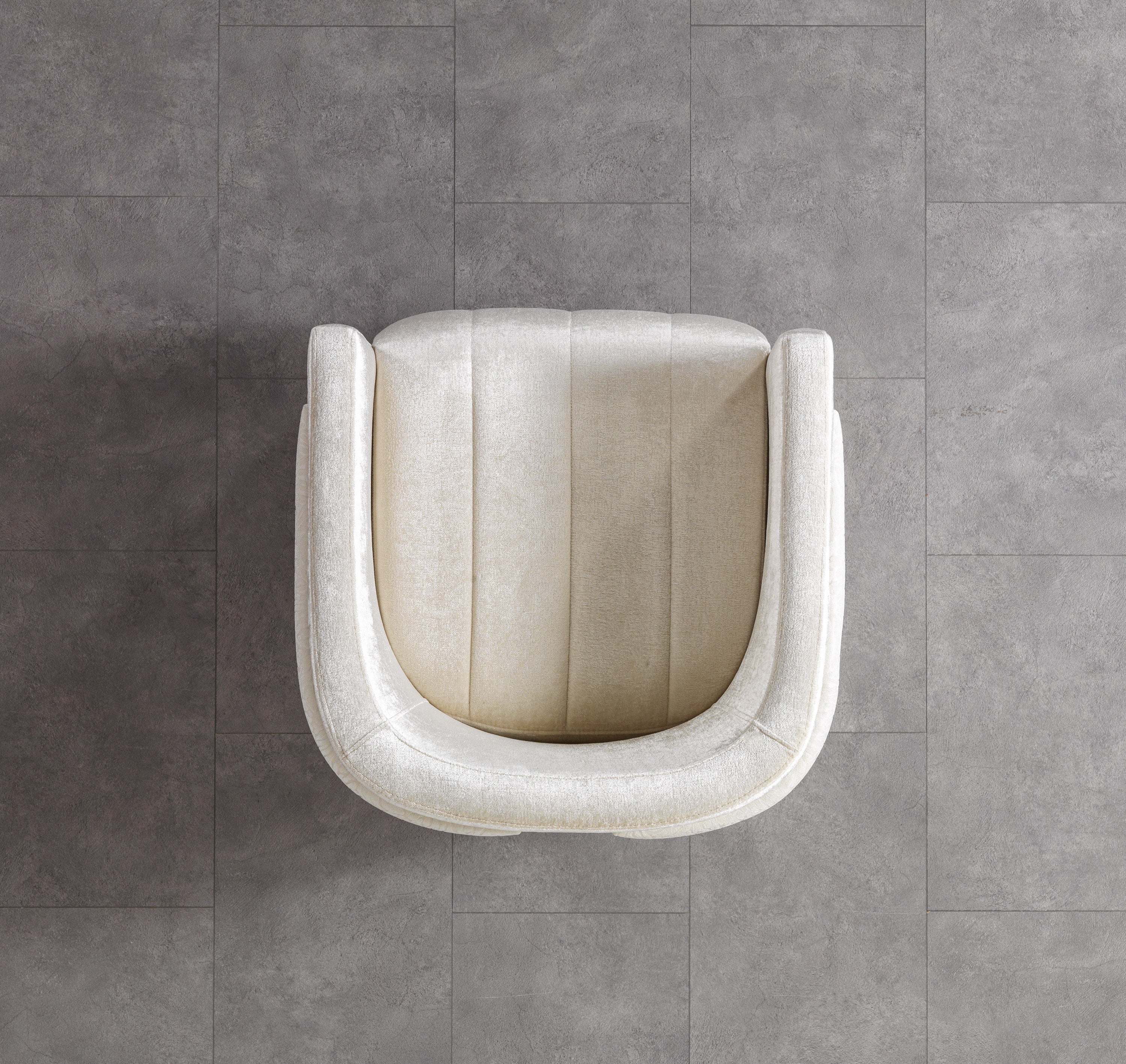 Carlina Ivory Velvet Chair, view 8