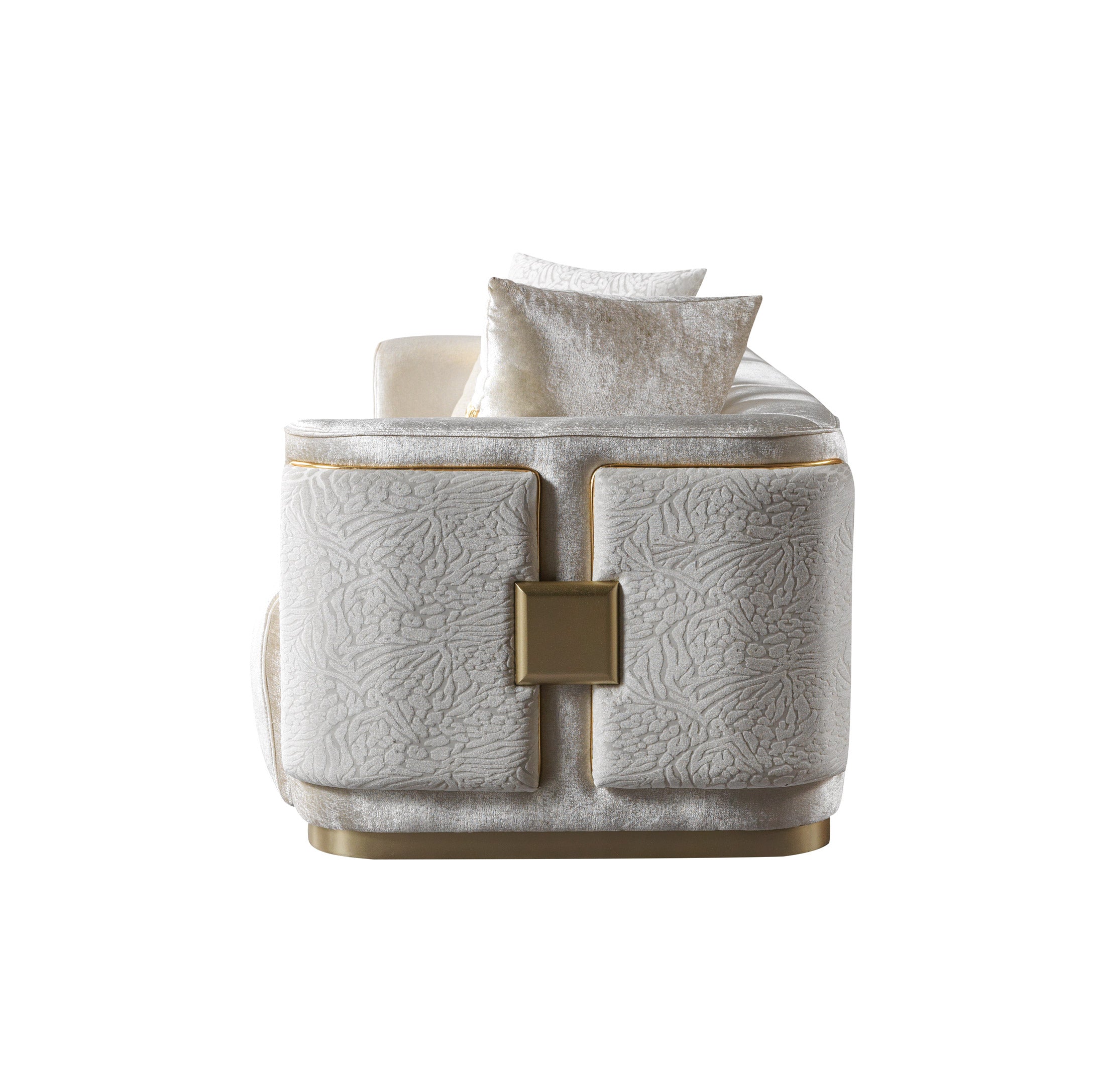Carlina Ivory Velvet Loveseat, view 7