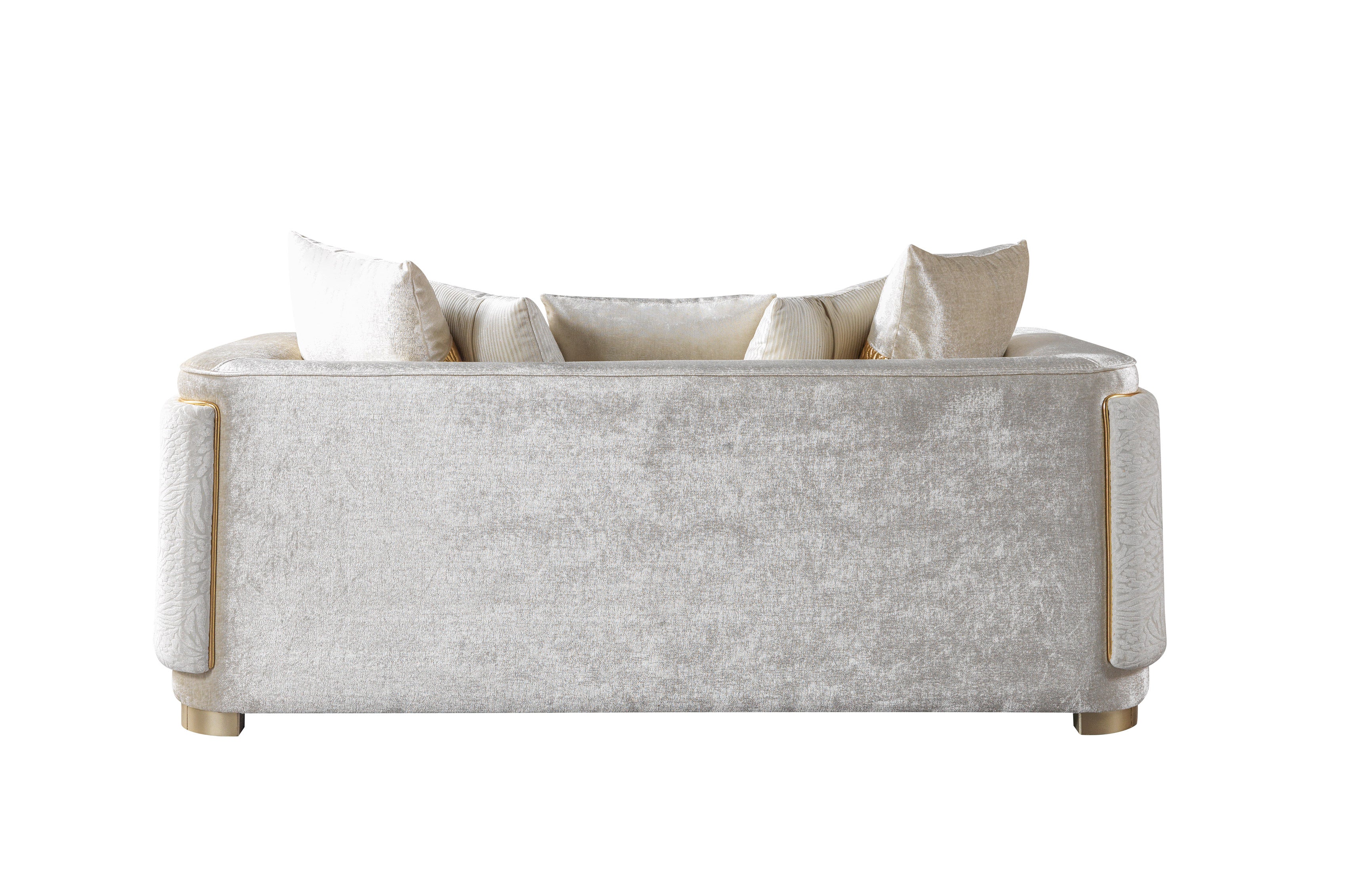Carlina Ivory Velvet Loveseat, view 8