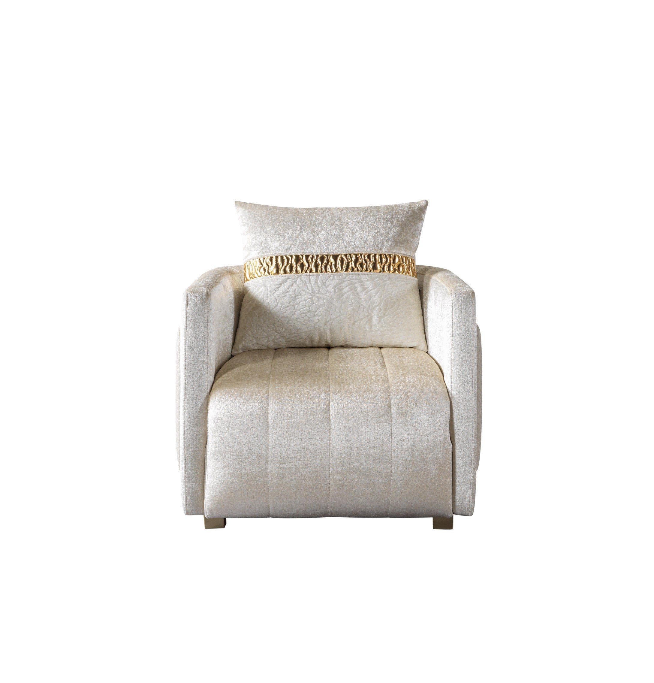 Carlina Ivory Velvet Chair, view 5